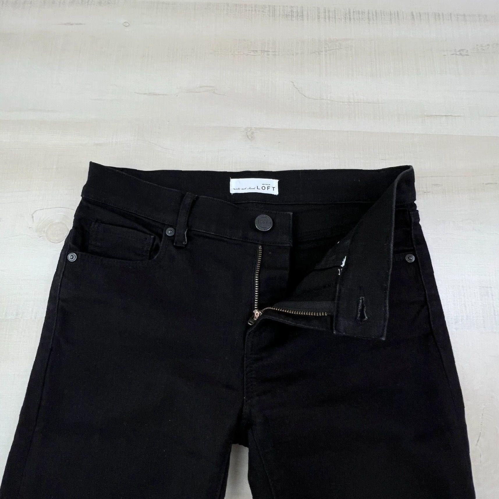 Loft LOFT Womens Skinny Jeans 28" Waist Black Denim Stretch Mid Rise Size 28" / US 6 / IT 42 - 3 Thumbnail