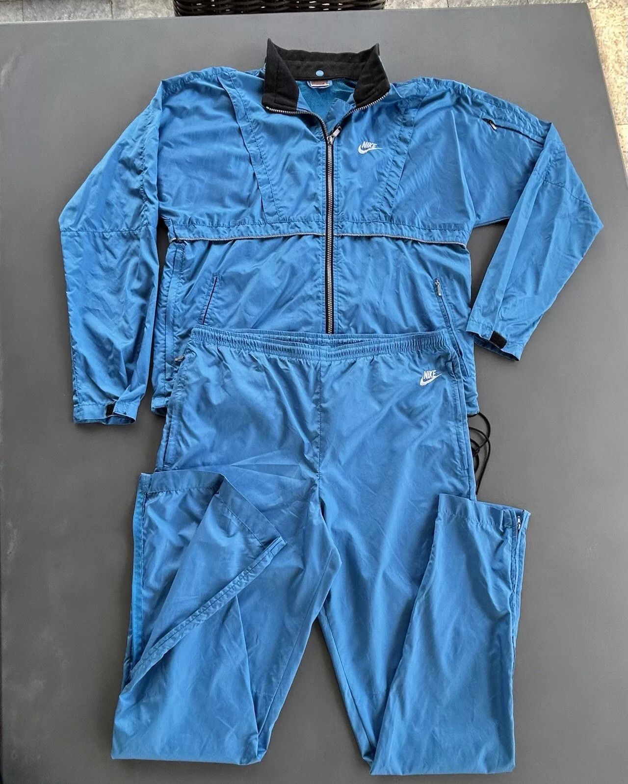 Vintage 90s Nike 2 Piece Set Windbreaker Light Blue