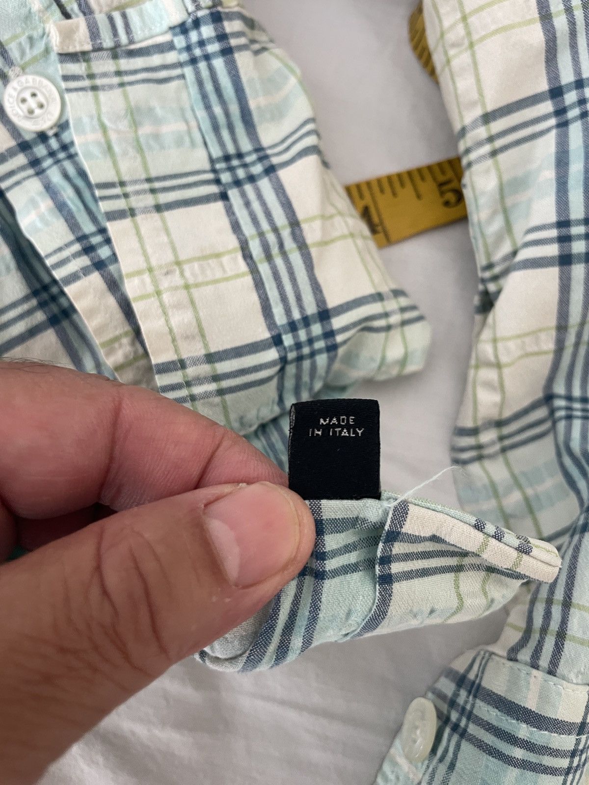 Dolce & Gabbana Crinkle Plaid Button Front shirt Size US XL / EU 56 / 4 - 9 Thumbnail