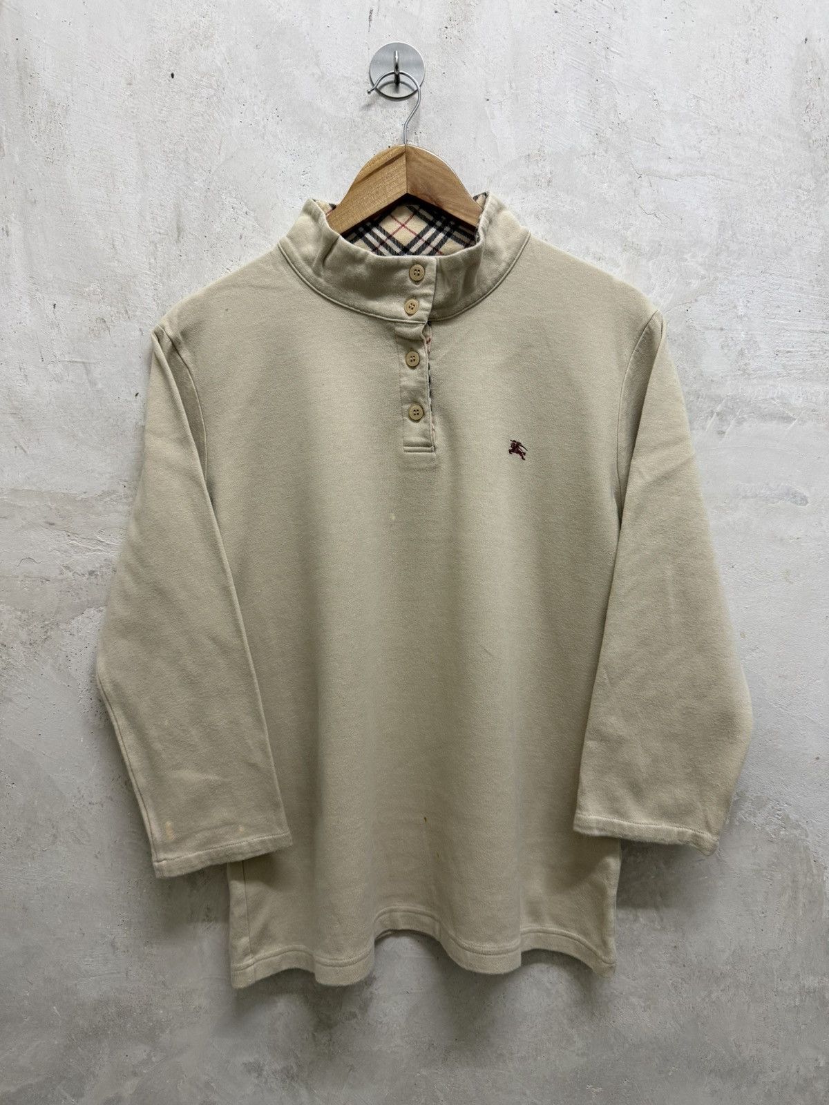 Burberry Burberry's Nova Check Long Sleeve Polo Small Men's Size US L / EU 52-54 / 3 - 1 Thumbnail