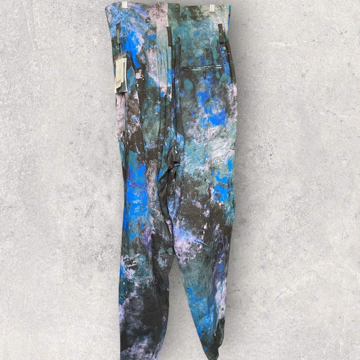 Yohji Yamamoto SS24 Lawn Linen Paint Print Highs Waist Pleats Trousers Size US 32 / EU 48 - 3 Thumbnail