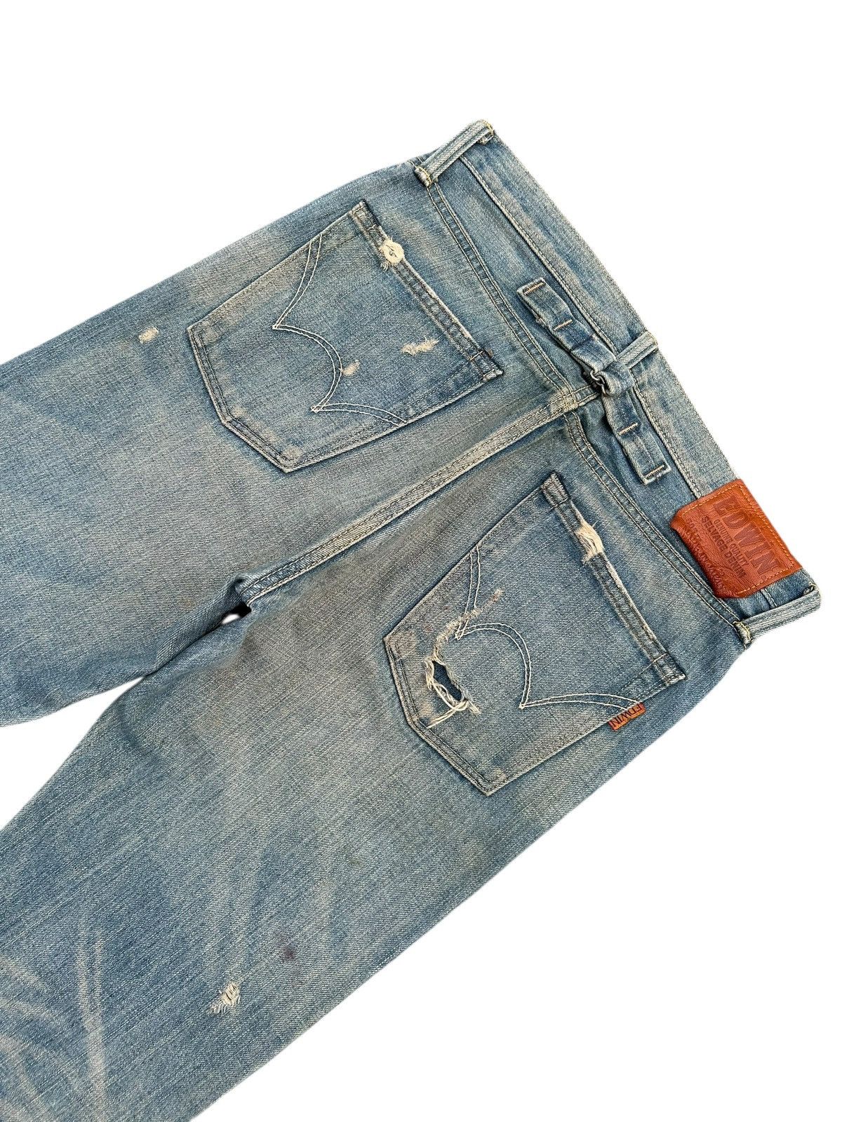 Kapital Vintage Edwin 505ZX Selvedge Buckle Back Distressed Denim Size US 32 / EU 48 - 14 Thumbnail
