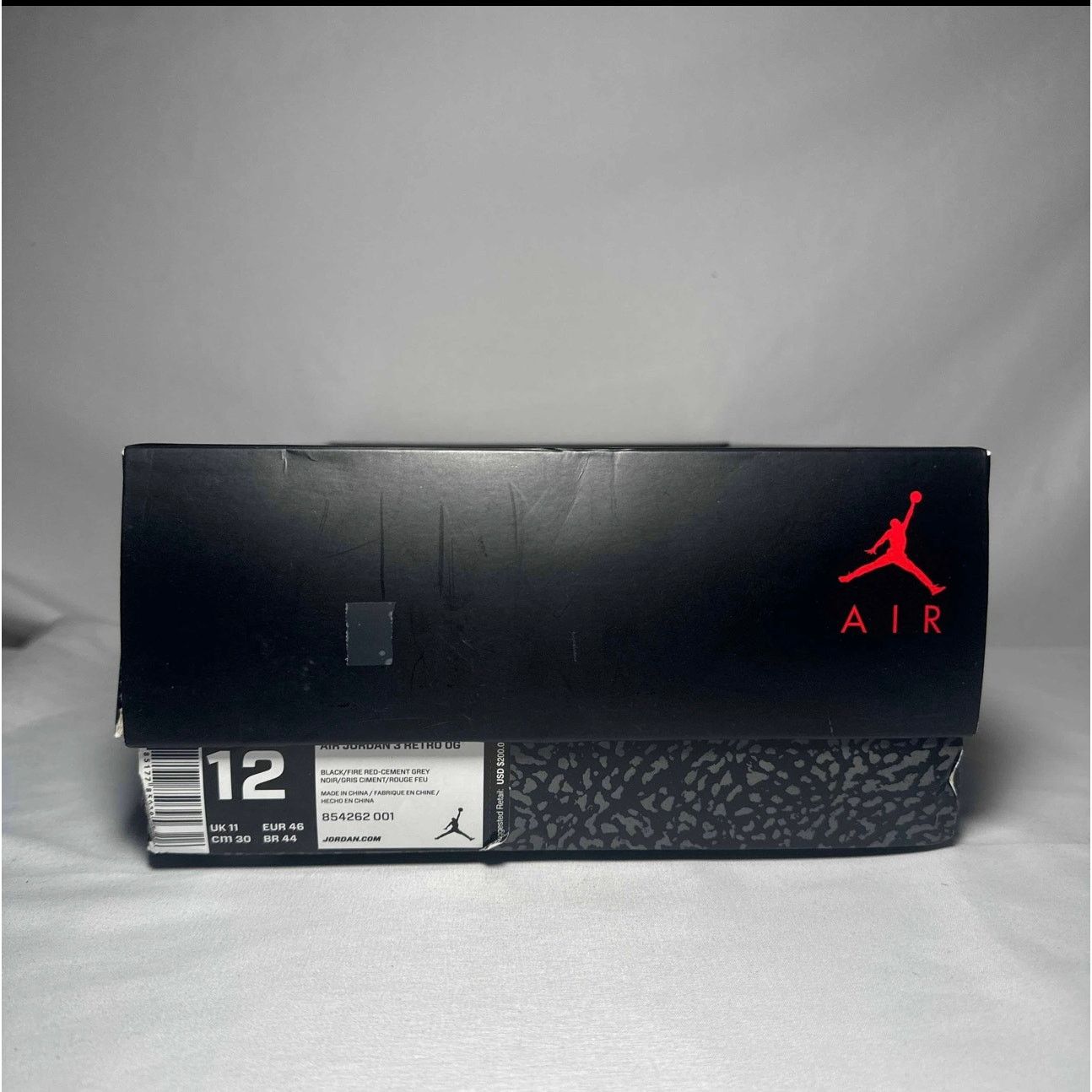 Jordan Brand × Nike Size 12 Air Jordan 3 Retro OG Black Cement 2018 Men's Shoes Size US 12 / EU 45 - 9 Thumbnail
