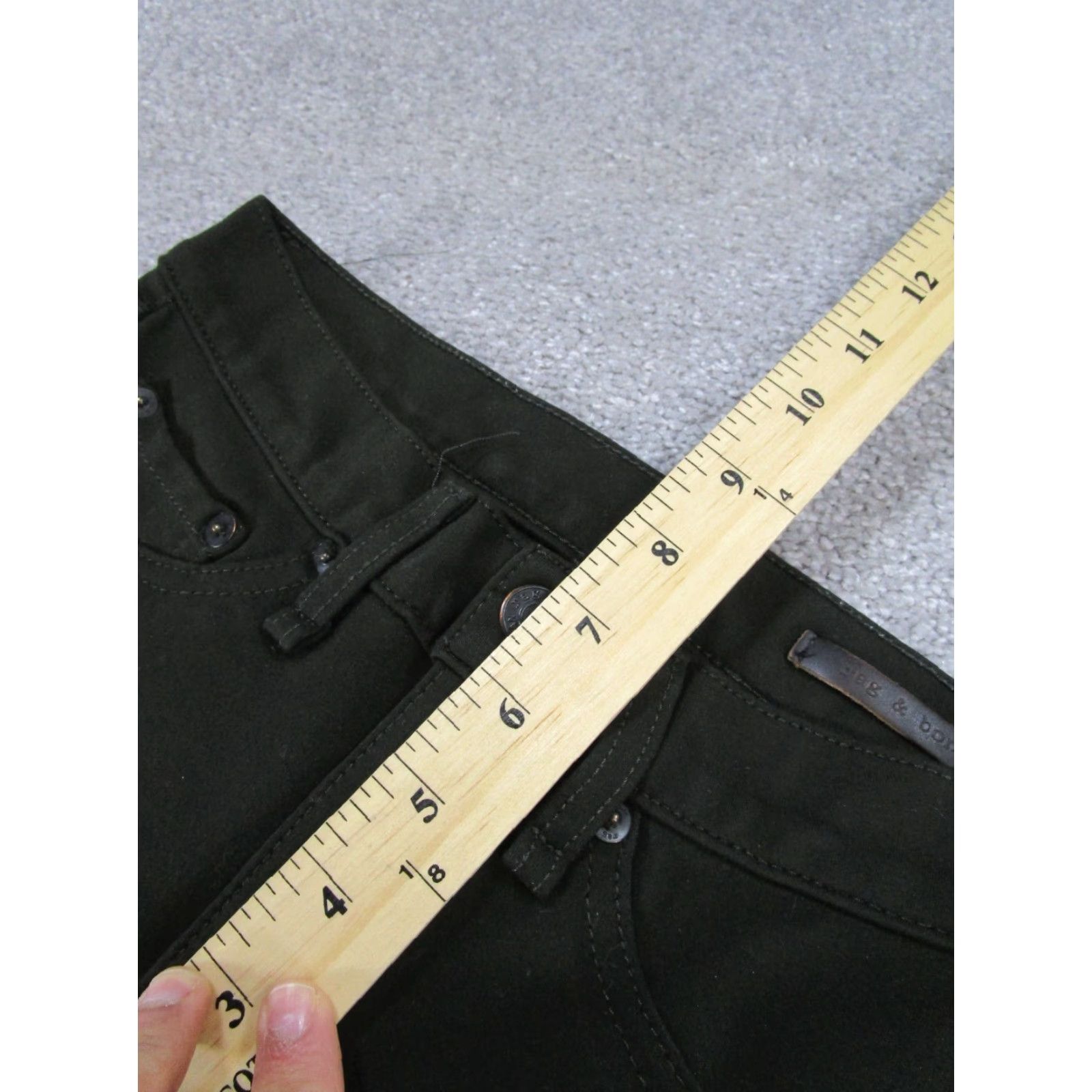 Rag & Bone RAG & BONE Jeans Women 24 Dark Green Stretch Skinny Low Rise Zipper Size 42" / US 20 - 6 Thumbnail