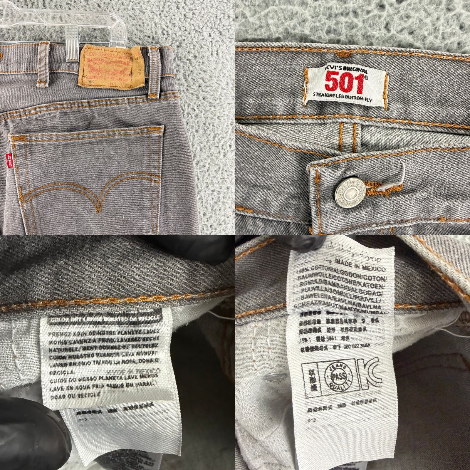 Levi's VINTAGE Levi's 501 Original Jeans Men 42x30 Gray Button Fly Straight Leg Distressed Denim Jeans Size US 42 / EU 58 - 9 Thumbnail