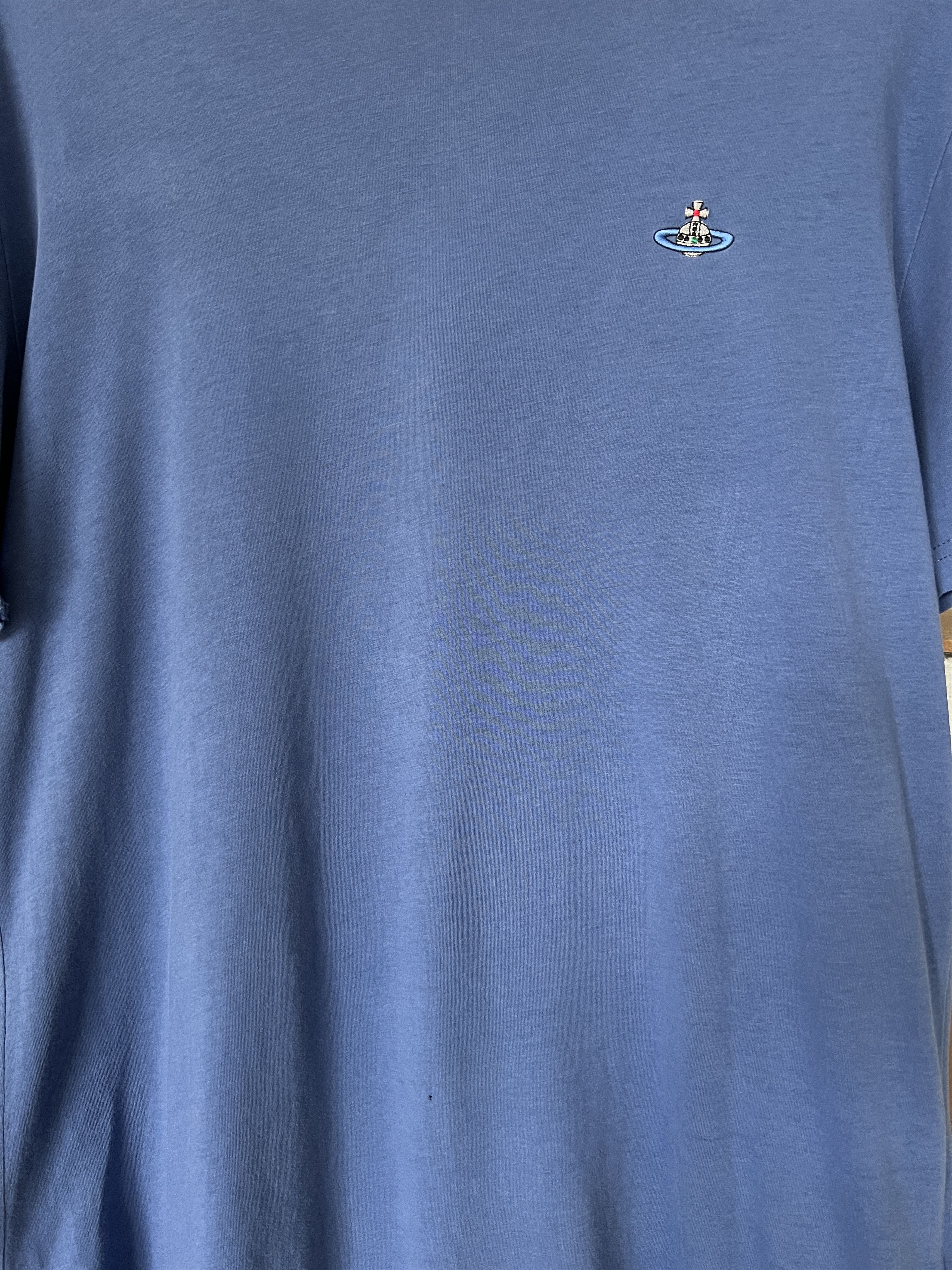 Vintage Vivienne Westwood Vintage Small Logo Blue Distressed Tee Size US XL / EU 56 / 4 - 12 Thumbnail