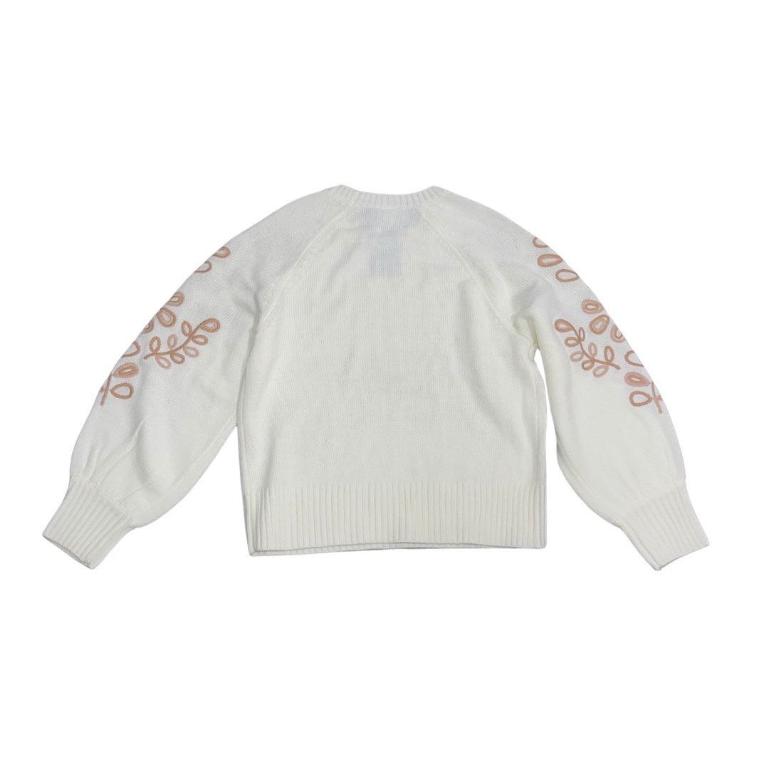 Nordstrom 1.State Floral Embroidered Bubble Sleeve Crewneck Sweater Size S / US 4 / IT 40 - 2 Thumbnail