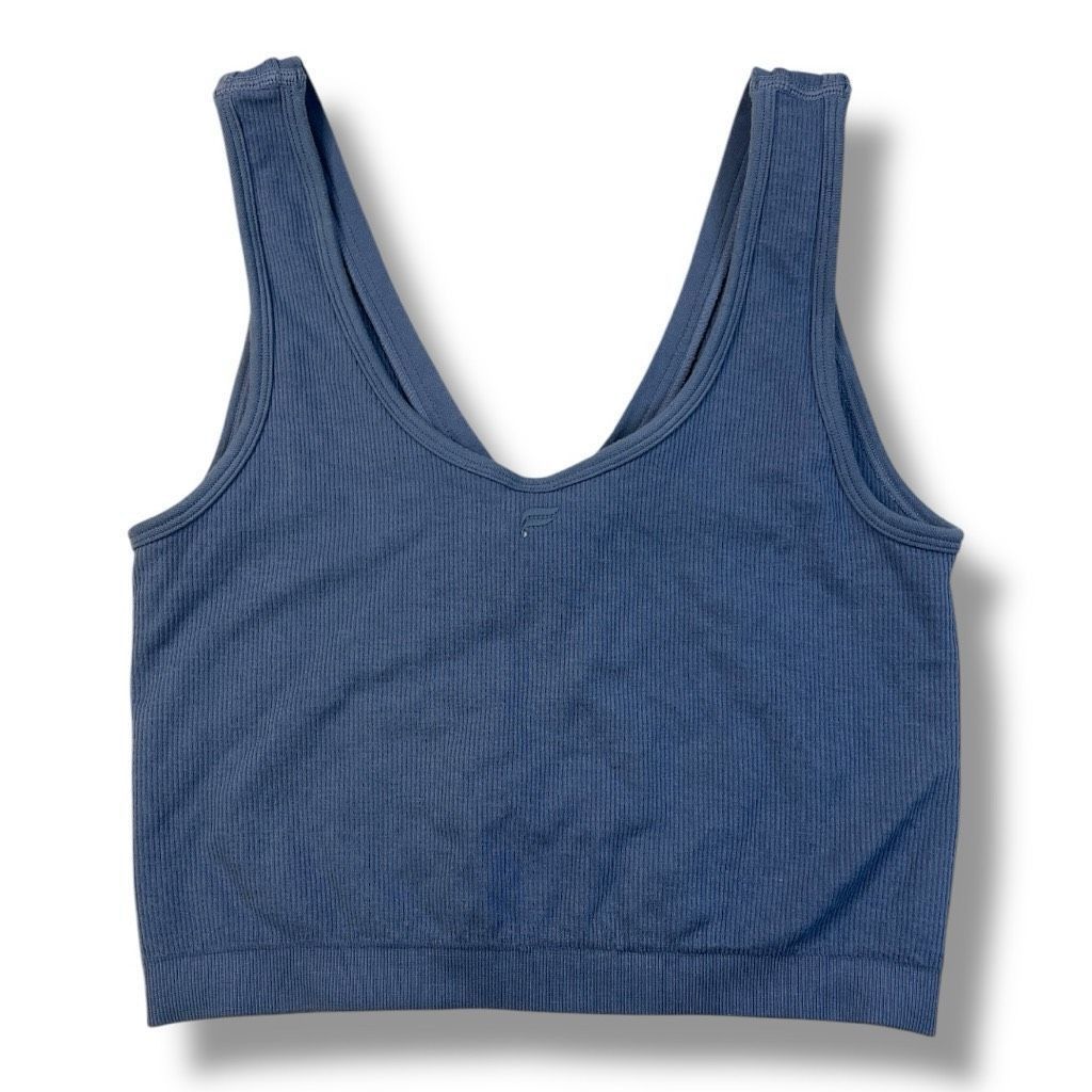 Other Fabletics Blue Cloud Seamless V-Neck Crop Tank Top Size Medi Size M / US 6-8 / IT 42-44 - 4 Thumbnail