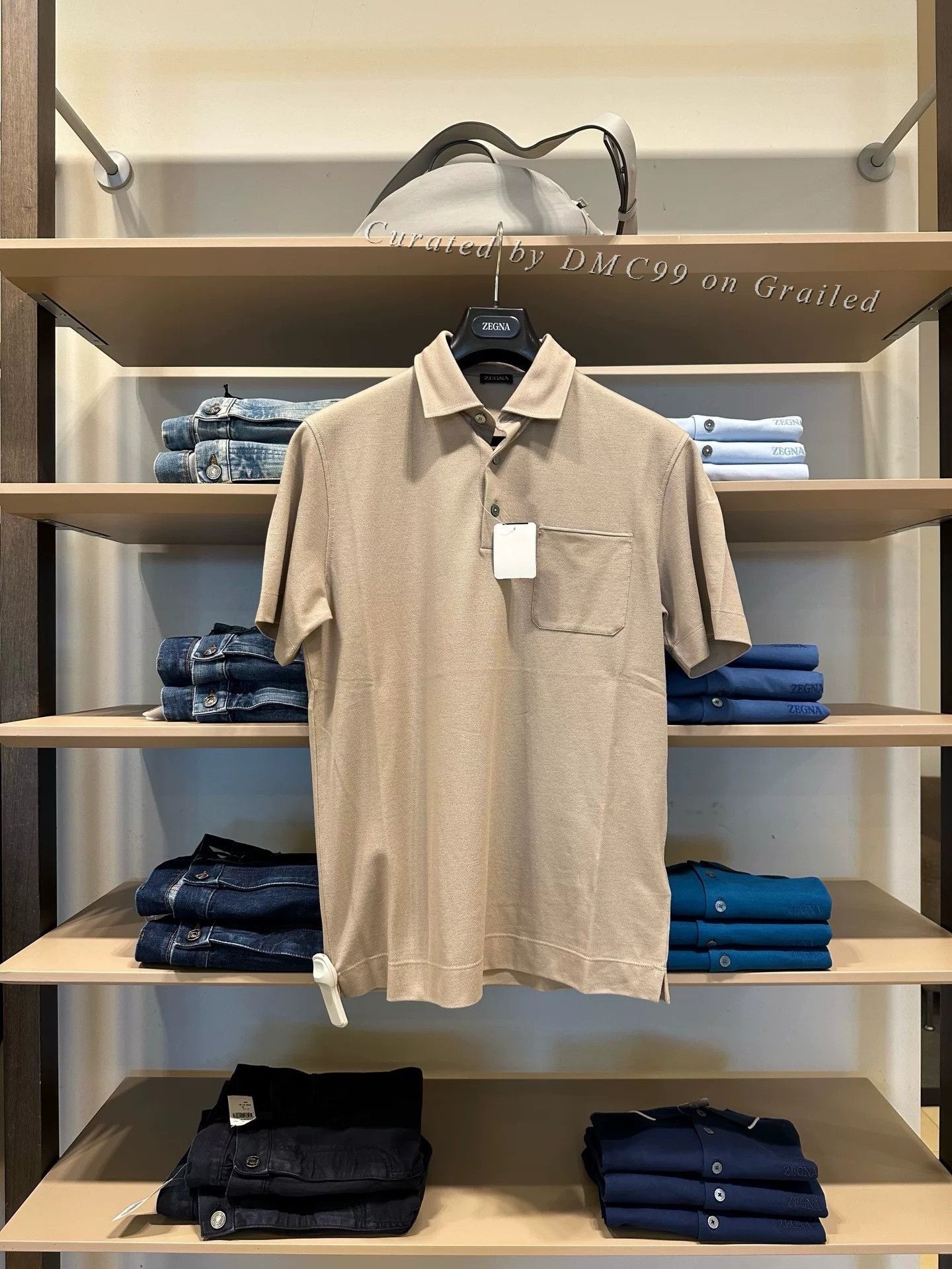 Ermenegildo Zegna Zegna Beige Men’s Polo Shirt Size US M / EU 48-50 / 2 - 8 Thumbnail