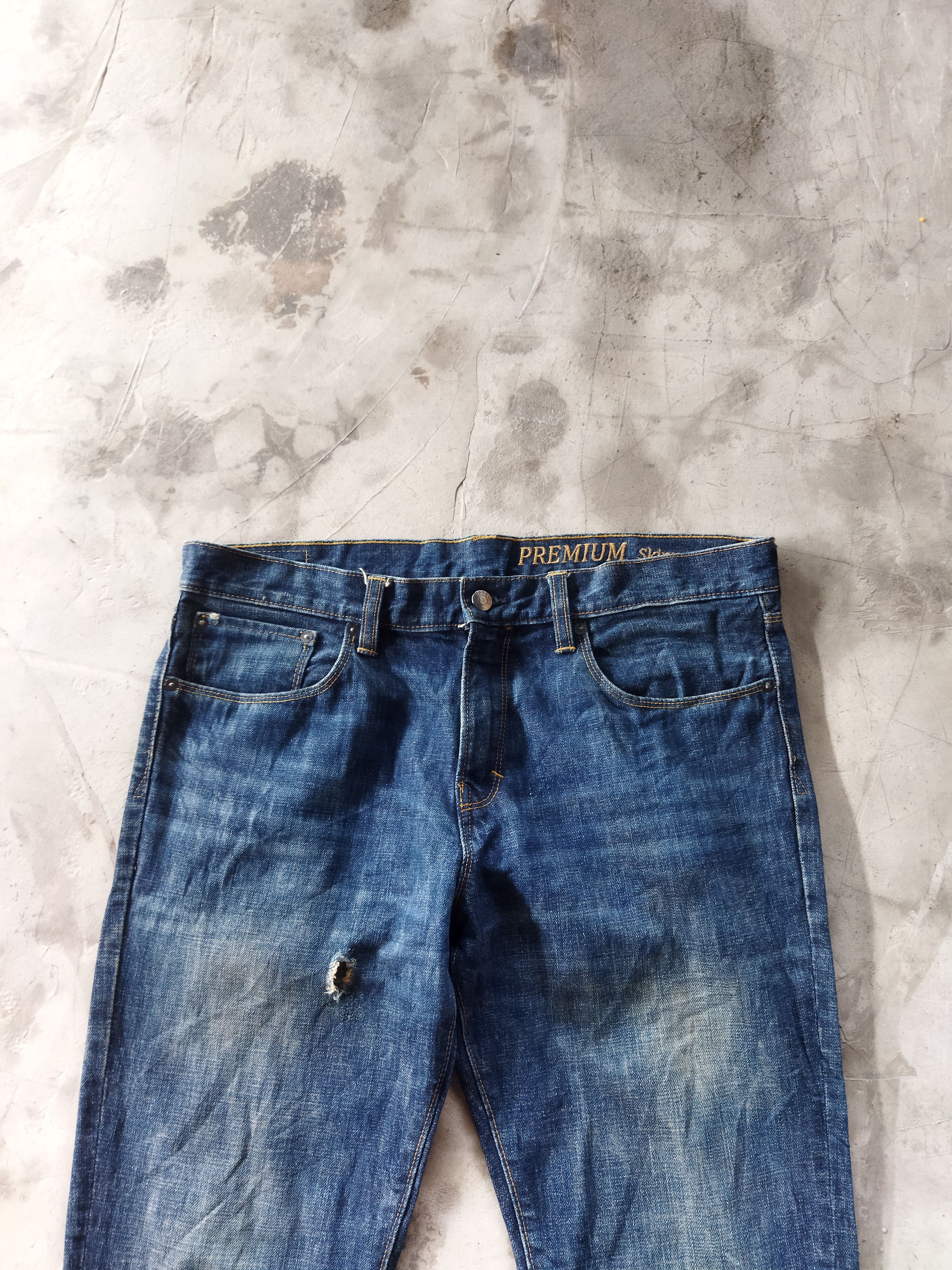 Vintage VINTAGE PREMIUM SKINNY DISTRESSED BLUE JEANS PANTS Size US 35 - 2 Thumbnail