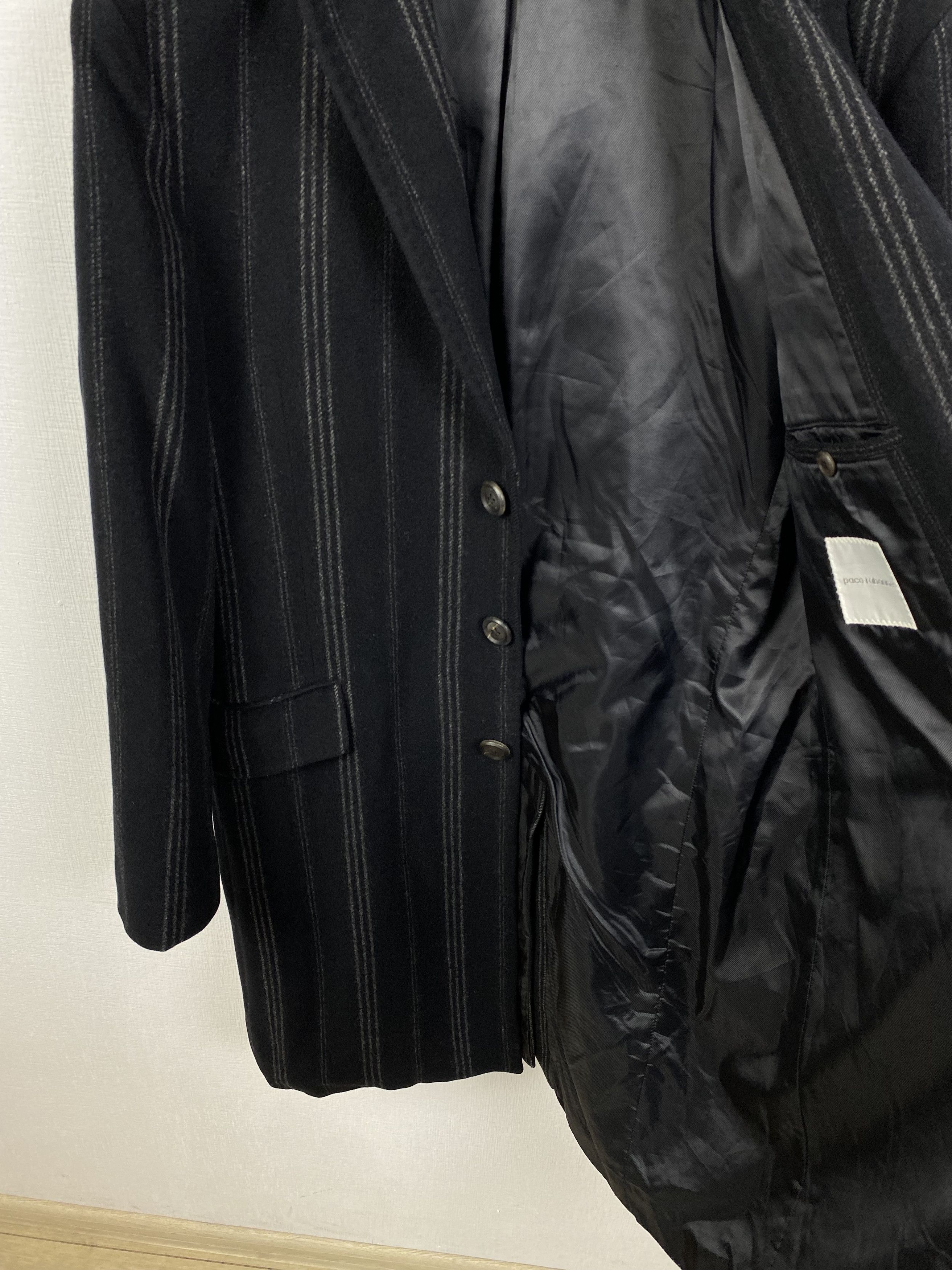 Designer Paco Rabanne Men Wool Striped Coat size M Size US M / EU 48-50 / 2 - 9 Thumbnail