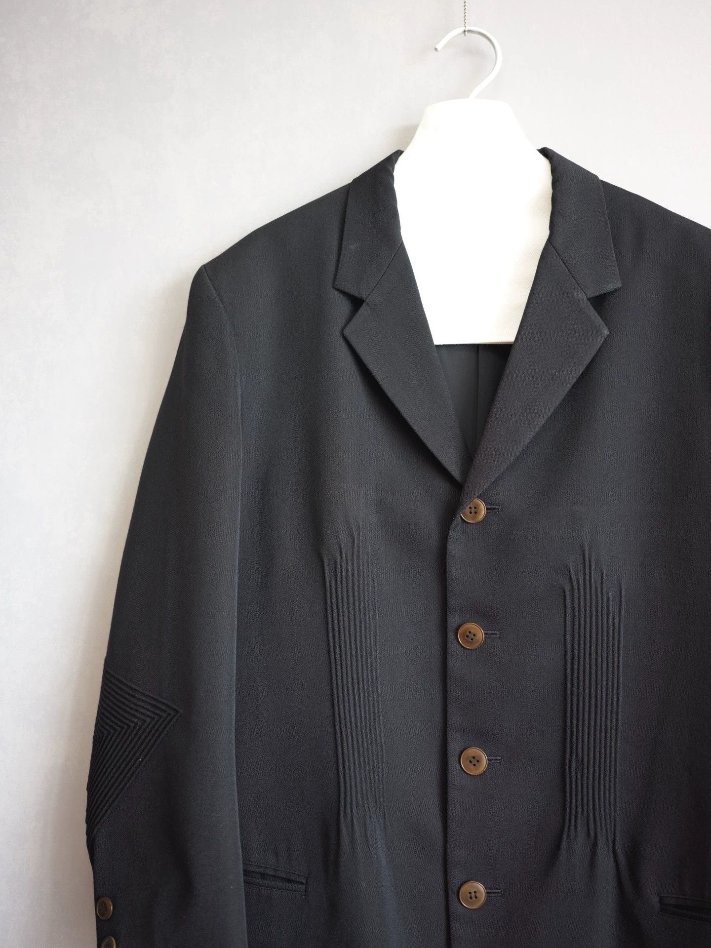 Yohji Yamamoto Yohji Yamamoto 96AW Elbow Wide Ribbed Pleated Jacket Size M Size US M / EU 48-50 / 2 - 4 Thumbnail