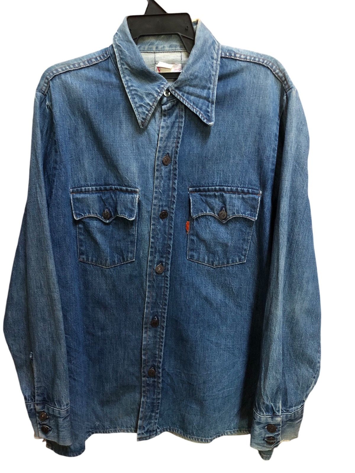 Vintage 70’s Levi’s Big E Orange Tag Chambray Shirt