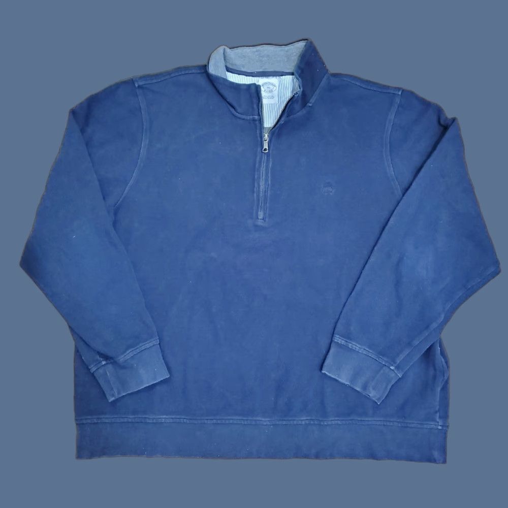 Brooks Brothers Brooks Brothers Sweatshirt Pullover 2XL Navy Blue 1/4 Zip Logo Zipper Cotton Polyester Mens Size US XXL / EU 58 / 5 - 1 Thumbnail