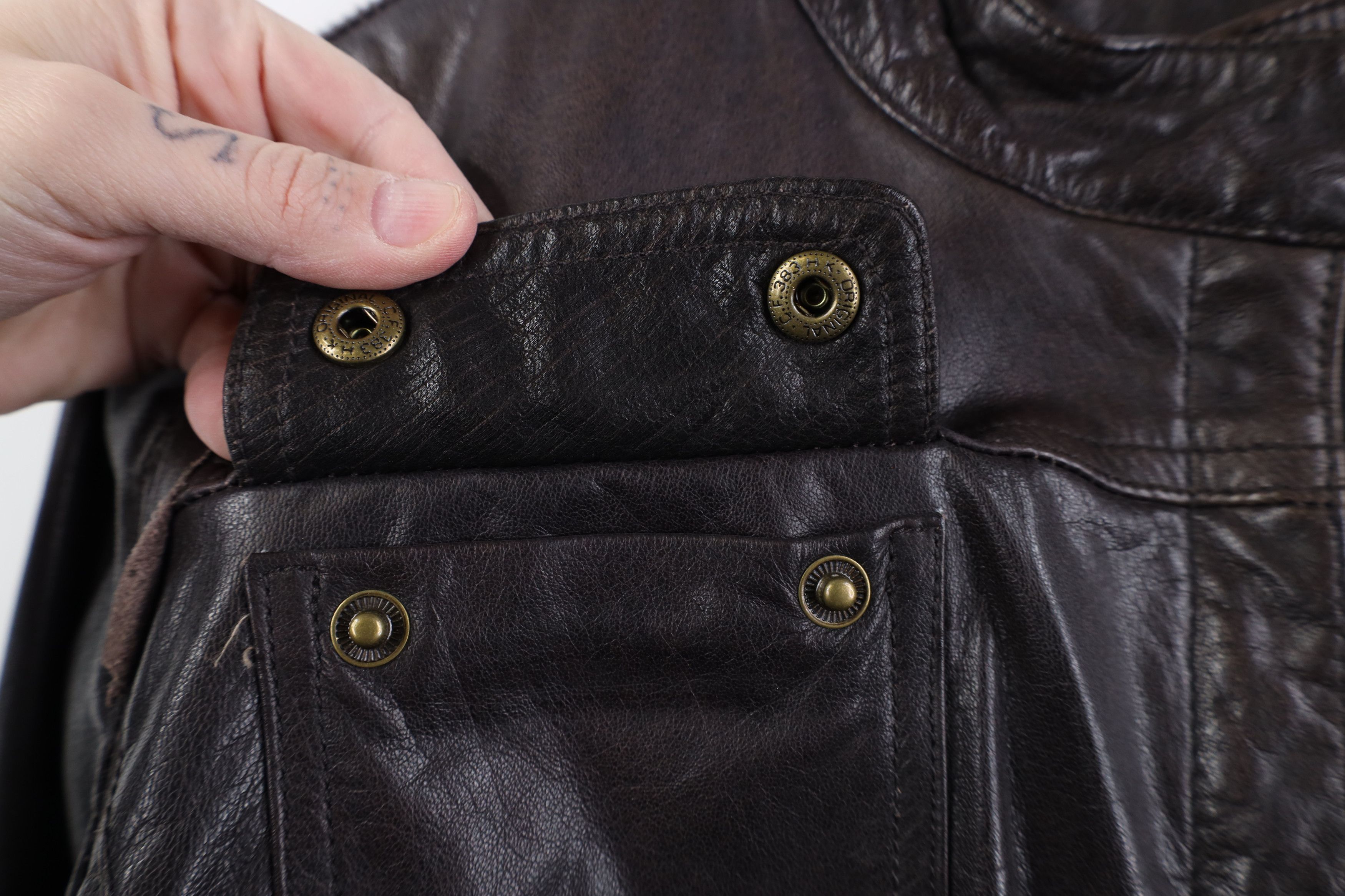 Vintage Vintage 90s Y2K Streetwear Cropped Leather Moto Jacket Size M / US 6-8 / IT 42-44 - 5 Thumbnail