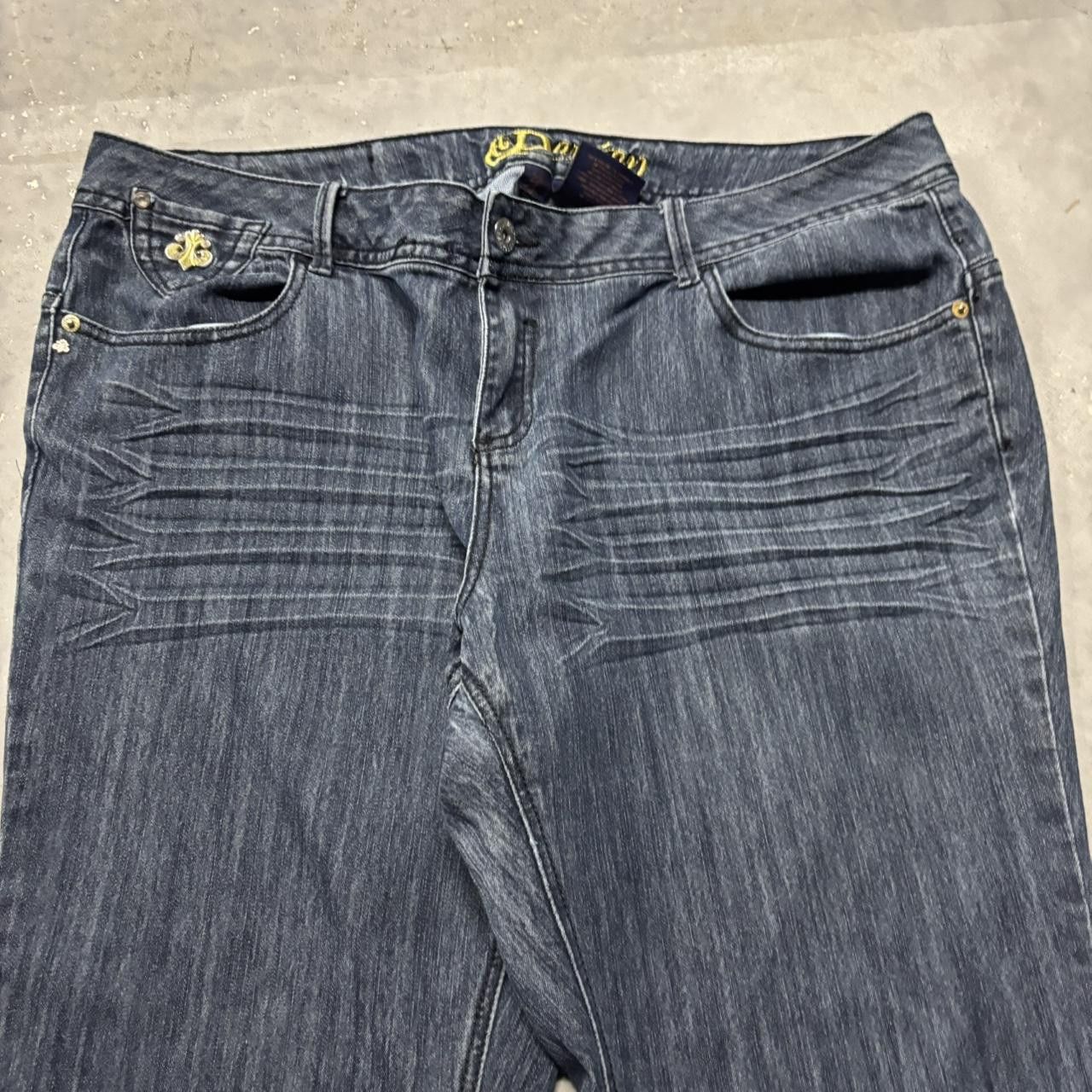 Japanese Brand × Vintage Crazy Vintage Y2K/2000s Baggy Grunge Dark Wash Skater Denim Jeans! Size US 42 / EU 58 - 5 Thumbnail