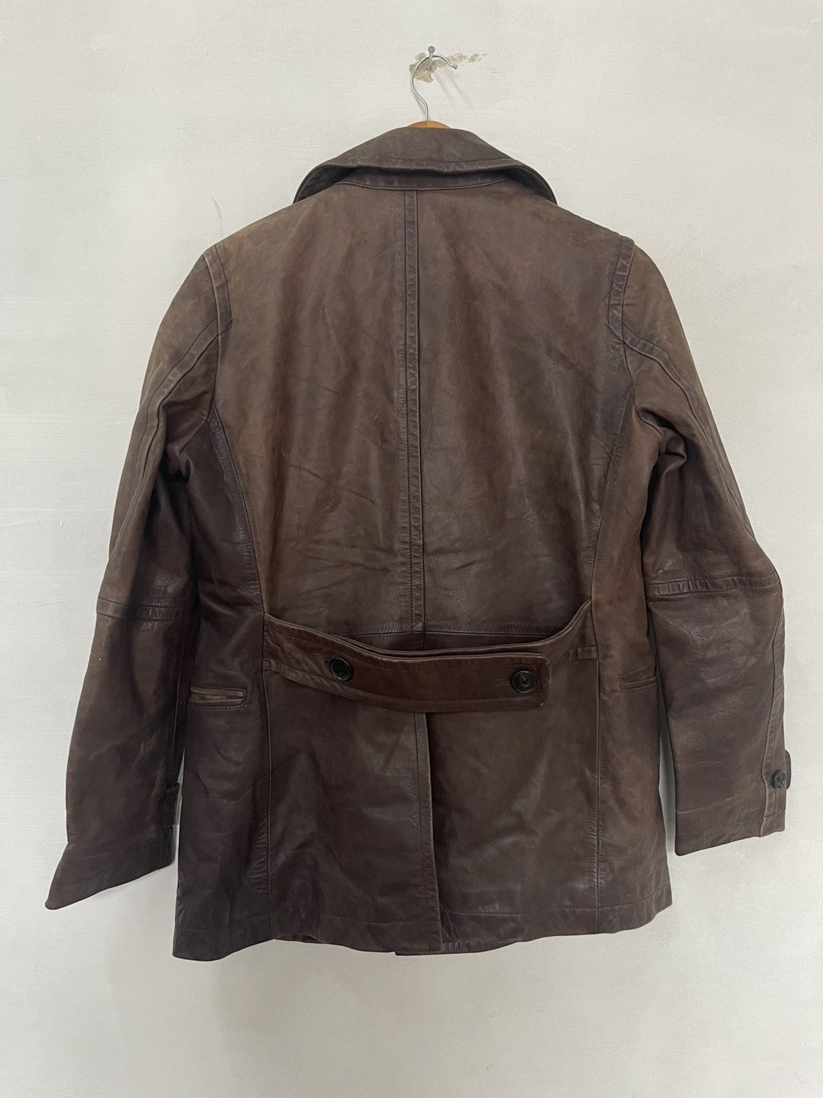 United Arrows VINTAGE UNITED ARROWS DOUBLE BREASTED LEATHER COAT Size US M / EU 48-50 / 2 - 8 Thumbnail