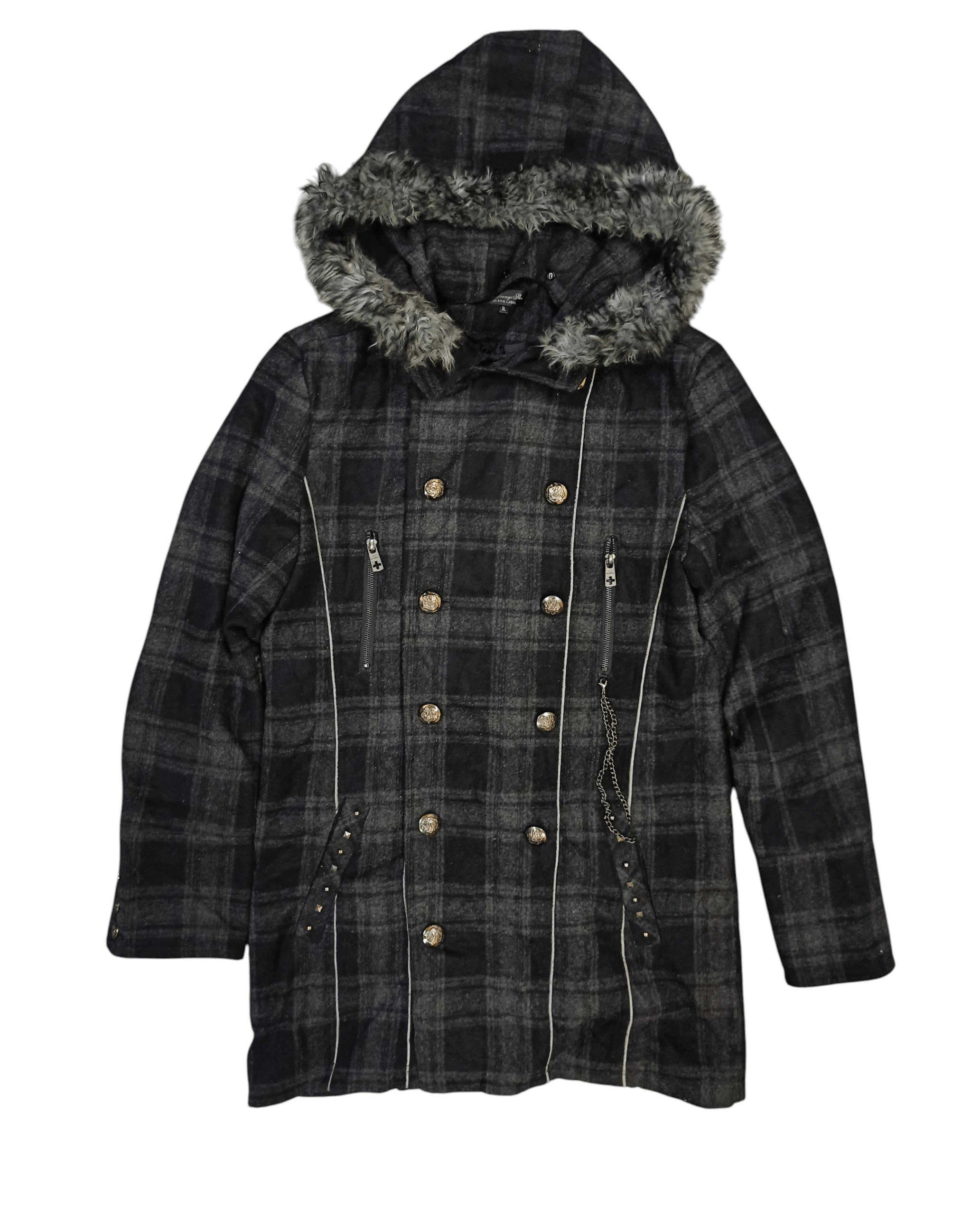 If Six Was Nine P-Coat Long Wool Unique Gothic Punk Melton Double-Breasted Size US XXL / EU 58 / 5 - 1 Thumbnail