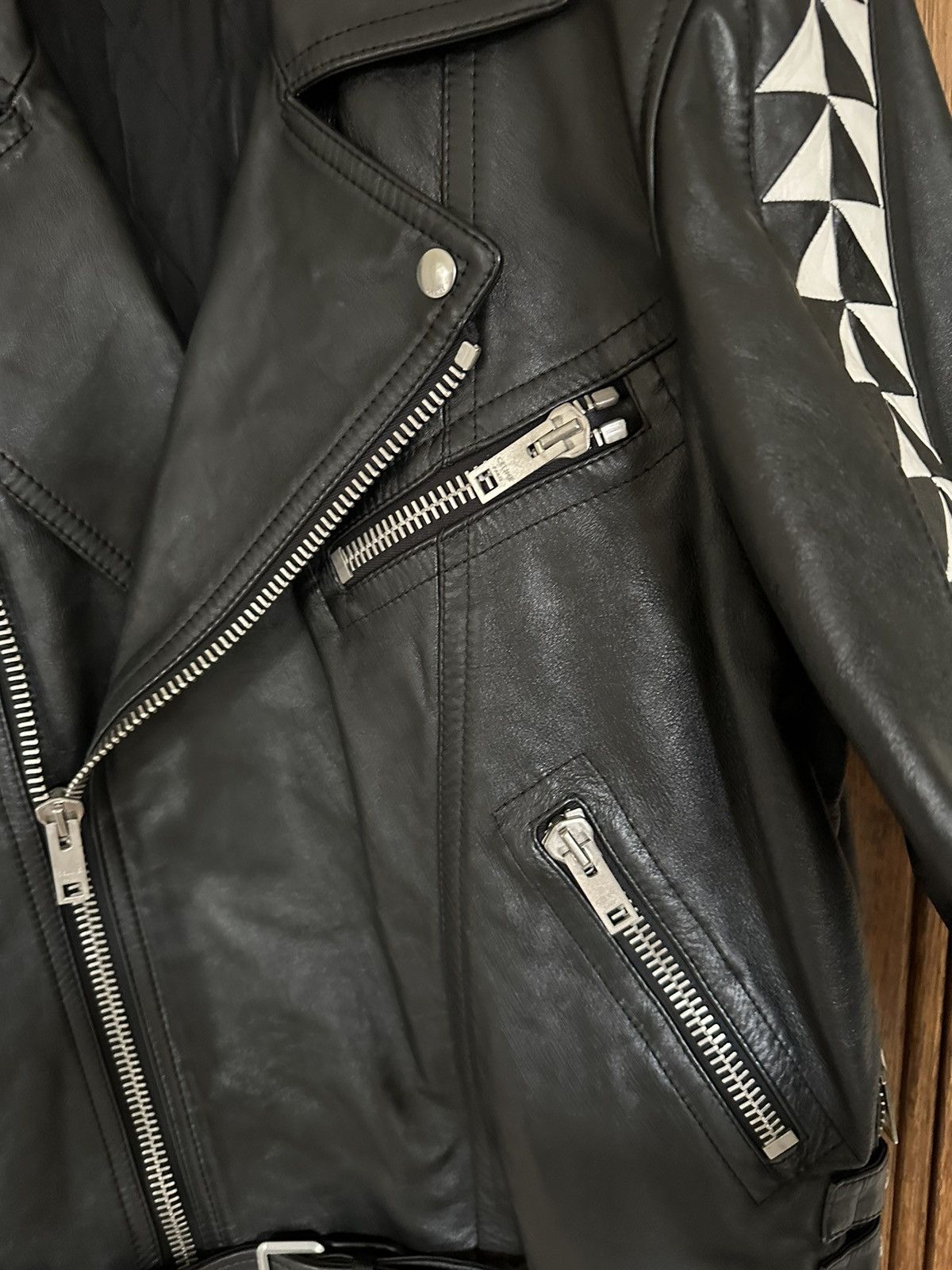 Celine SS22 $6500🤑 Celine biker D Ring leather jacket checkerboard Size US L / EU 52-54 / 3 - 13 Thumbnail