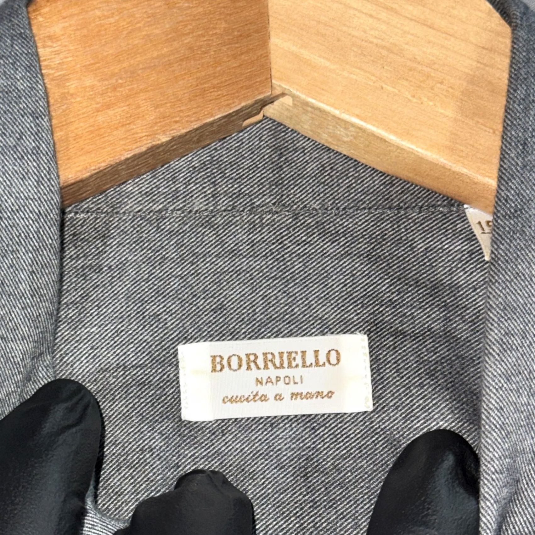 Vintage Borriello Dress Shirt Mens 15.5 39 Gray Solid Button Down Long Sleeve Casual Size US L / EU 52-54 / 3 - 3 Thumbnail
