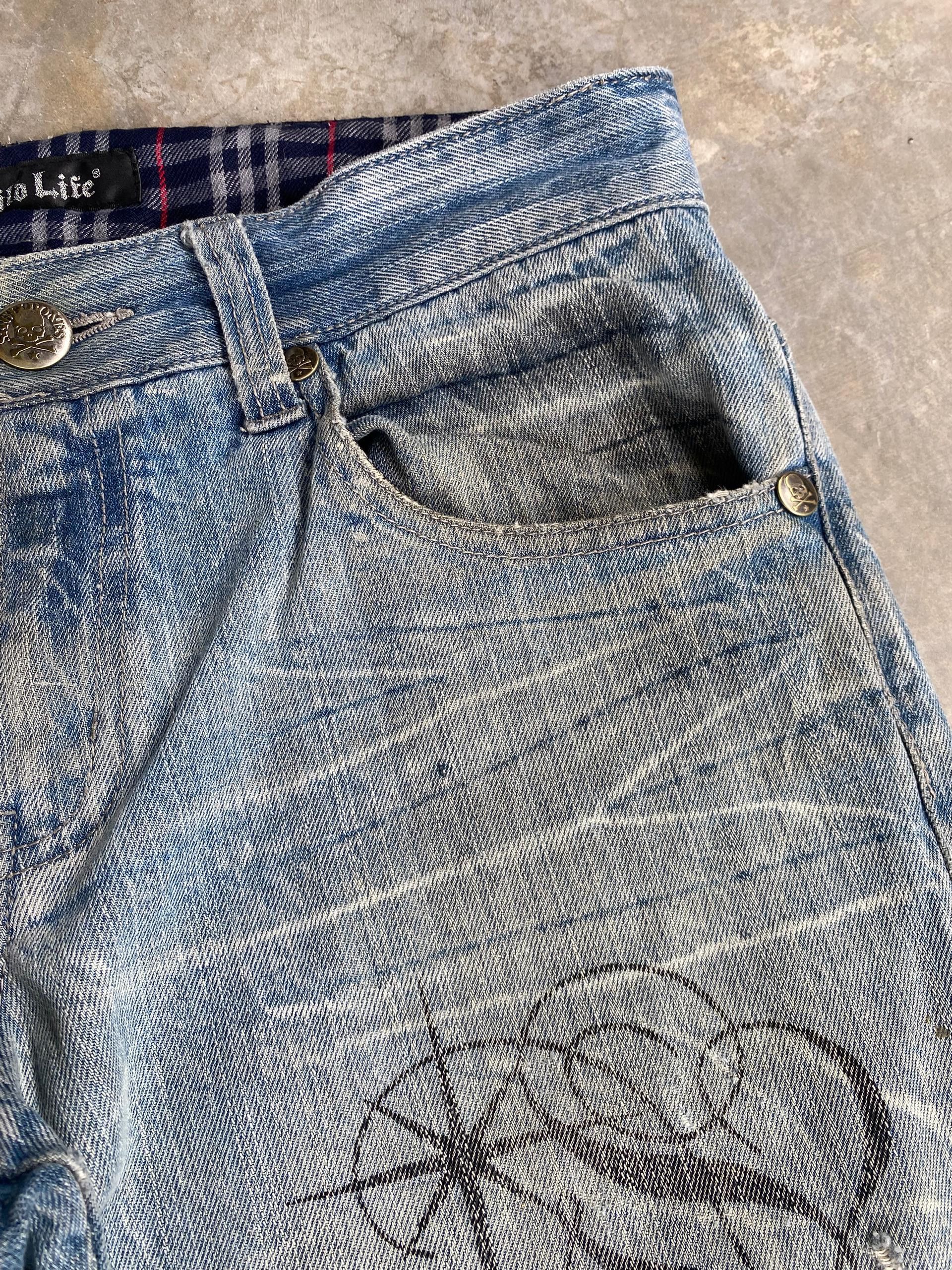 If Six Was Nine 💥BEST OFFER💥WILD LITE SKULL BONES DISTRESSED DENIM Size US 32 / EU 48 - 6 Thumbnail