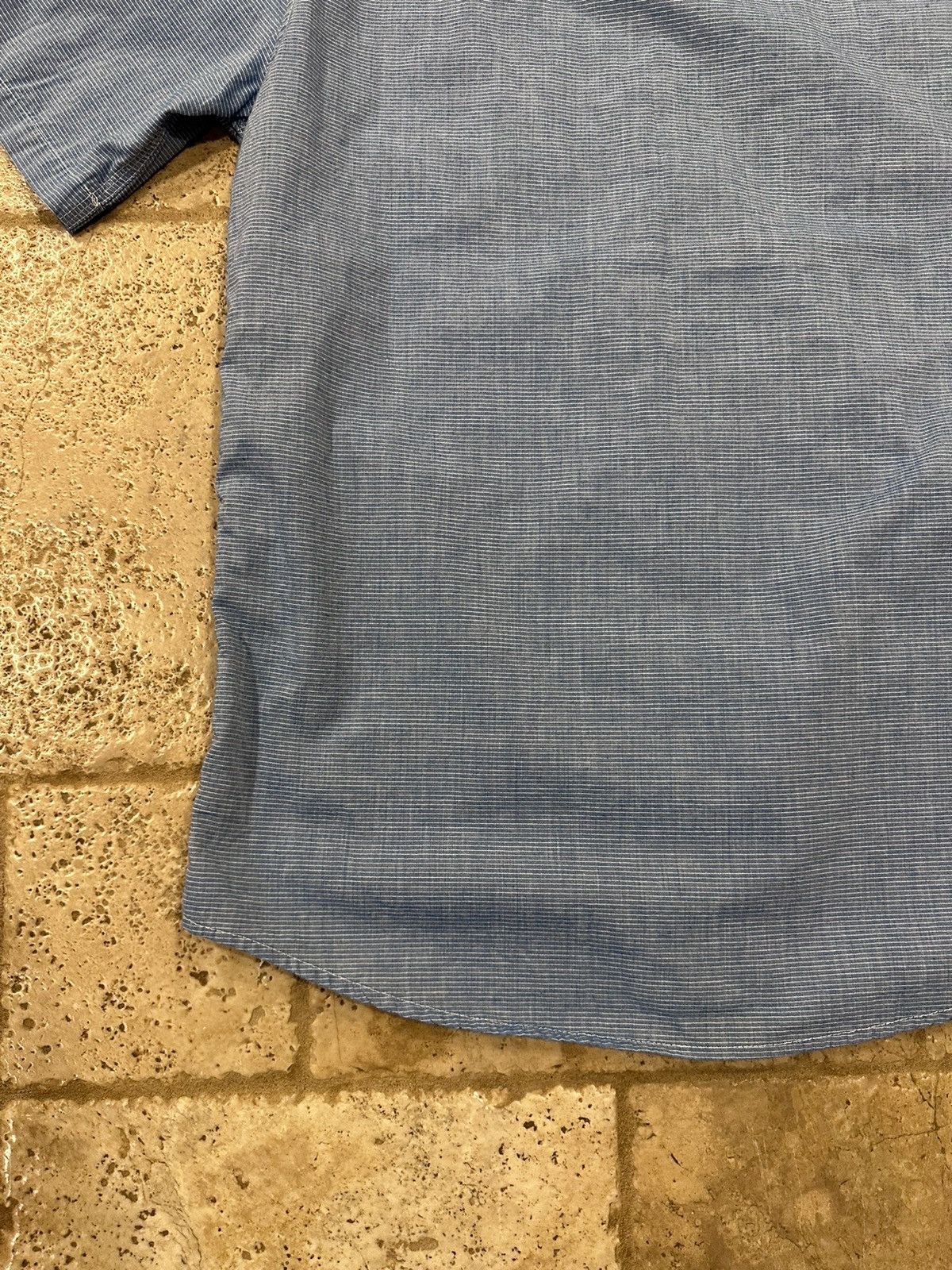 Burnside × Vintage Vintage Burnside Blue White Stripe Button Up Shirt Size US L / EU 52-54 / 3 - 9 Thumbnail