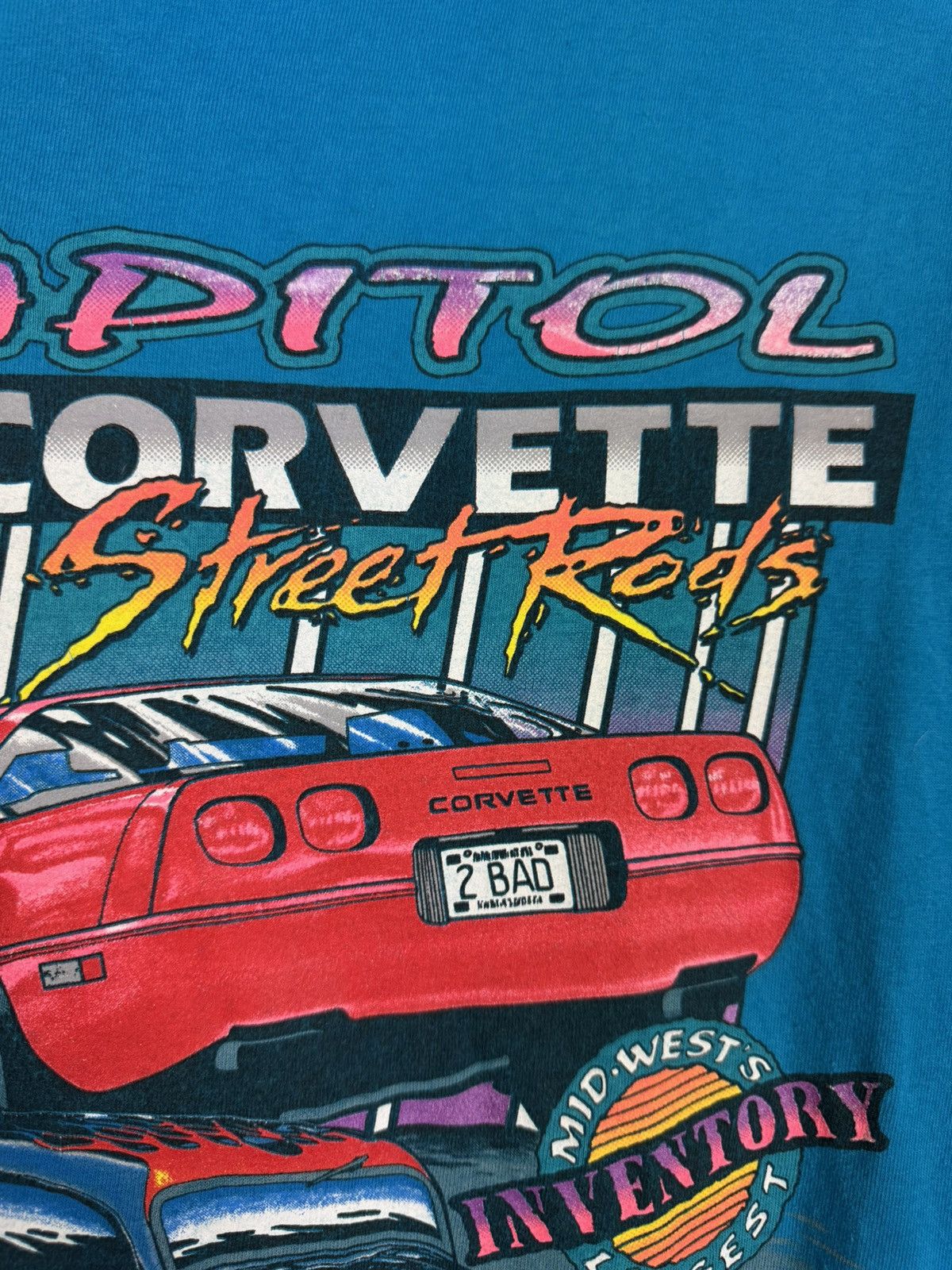 Hanes Vintage Capitol Corvette & Street Rods Single Stitch T-shirt Size US XL / EU 56 / 4 - 7 Thumbnail