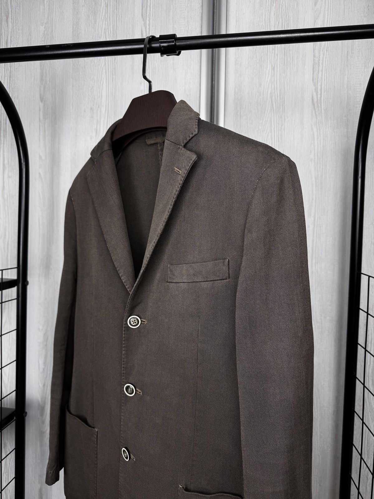Boggi Boggi Milano Brown cotton unlined 3 button blazer size 48R Size 38R - 4 Thumbnail