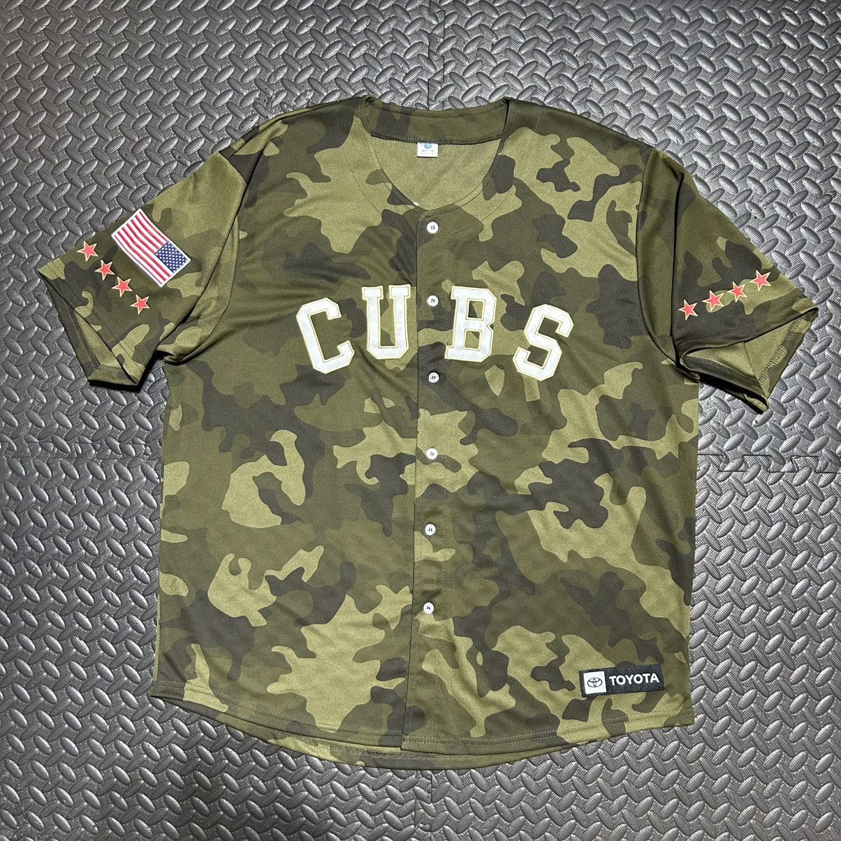 MLB Chicago Cubs Armed Forces Camo Jersey Size 2XL SGA 8/5/25 Size US XXL / EU 58 / 5 - 1 Thumbnail