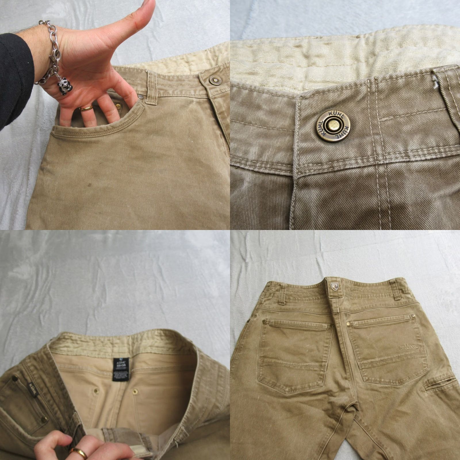Vintage KUHL Ryder Pants Men 32x33 Beige Canvas Rugged Work Utility Outdoor Hiking Thick Size US 32 / EU 48 - 9 Thumbnail