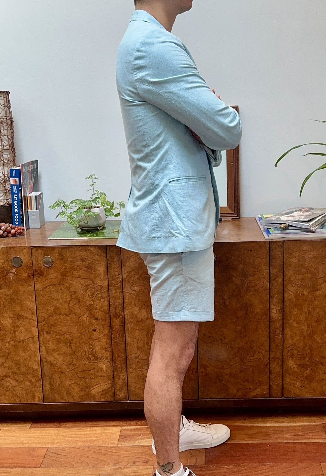 Topman Pastel Turquoise Summer Short Suit SET Size 38R - 5 Thumbnail