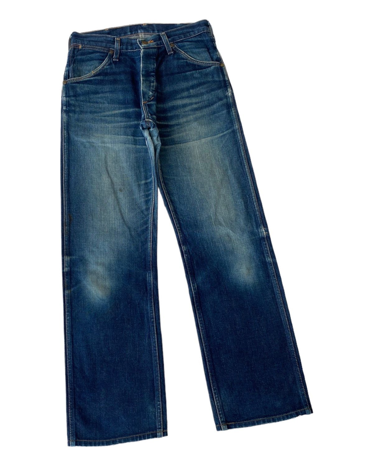 Wrangler WRANGLER BLUE BELL BOTTOM SANFORIZED DISTRESSED DENIM JEANS Size US 29 - 3 Thumbnail