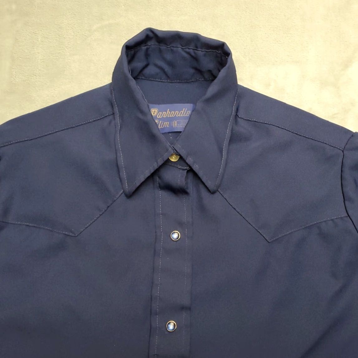 Vintage VTG Panhandle Slim Shirt Womens 14/36 Blue Pearl Snap Western 100% Dacron USA Shirt Woman 14 Blue Pearl Snap Western 100% Dacron USA Size XL / US 12-14 / IT 48-50 - 3 Thumbnail