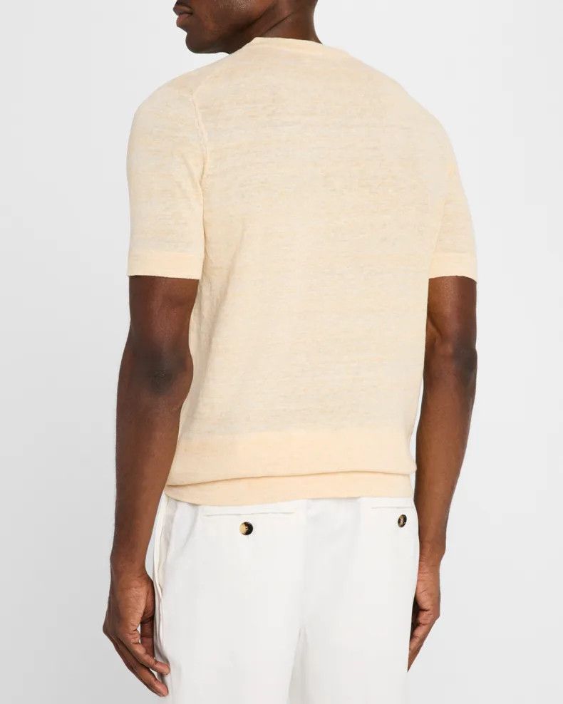 Brunello Cucinelli o1y0526 Short Sleeves Crewneck Sweater in Apricot Size US M / EU 48-50 / 2 - 3 Thumbnail