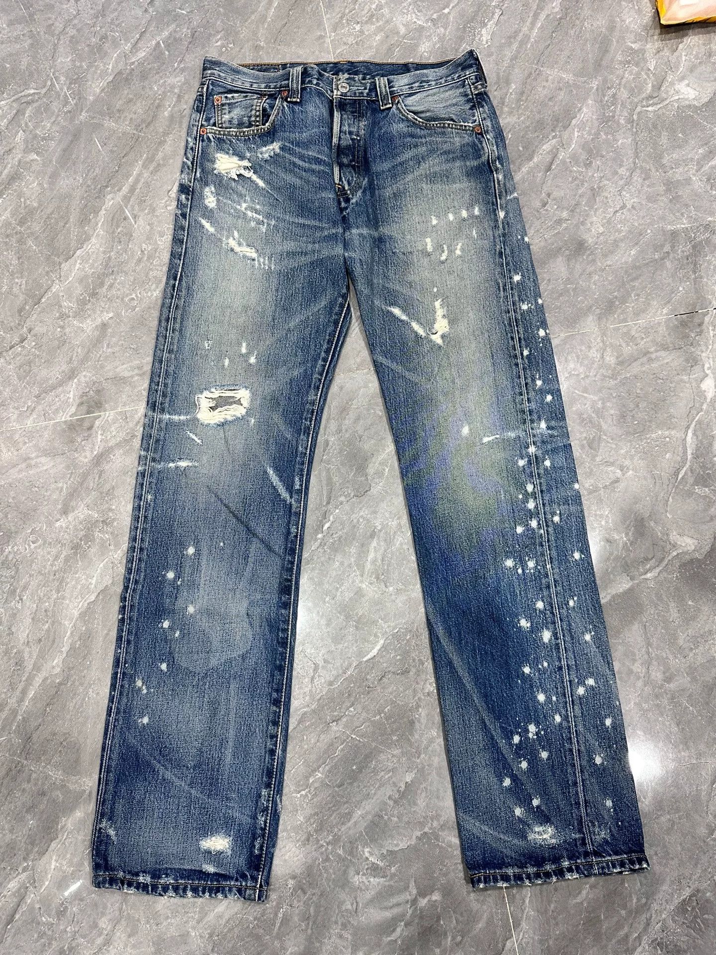 Levi's Levi's 501 Distressed Denim Jeans Size US 30 / EU 46 - 1 Thumbnail