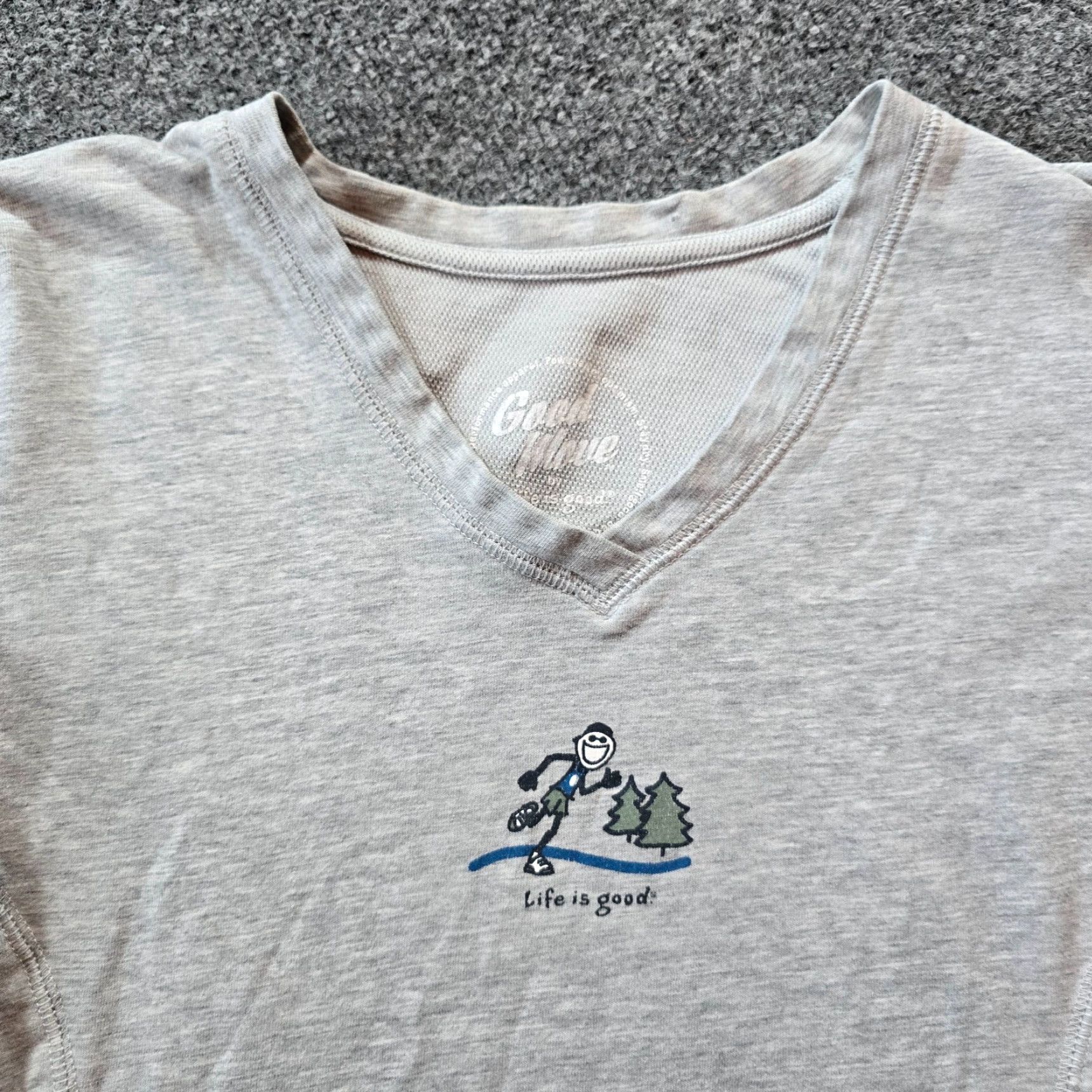 Life is Good Life Is Good Top Women Small Gray Good Move Running Active Performance Casual Shirts T-Shirt Womens Size S / US 4 / IT 40 - 2 Thumbnail