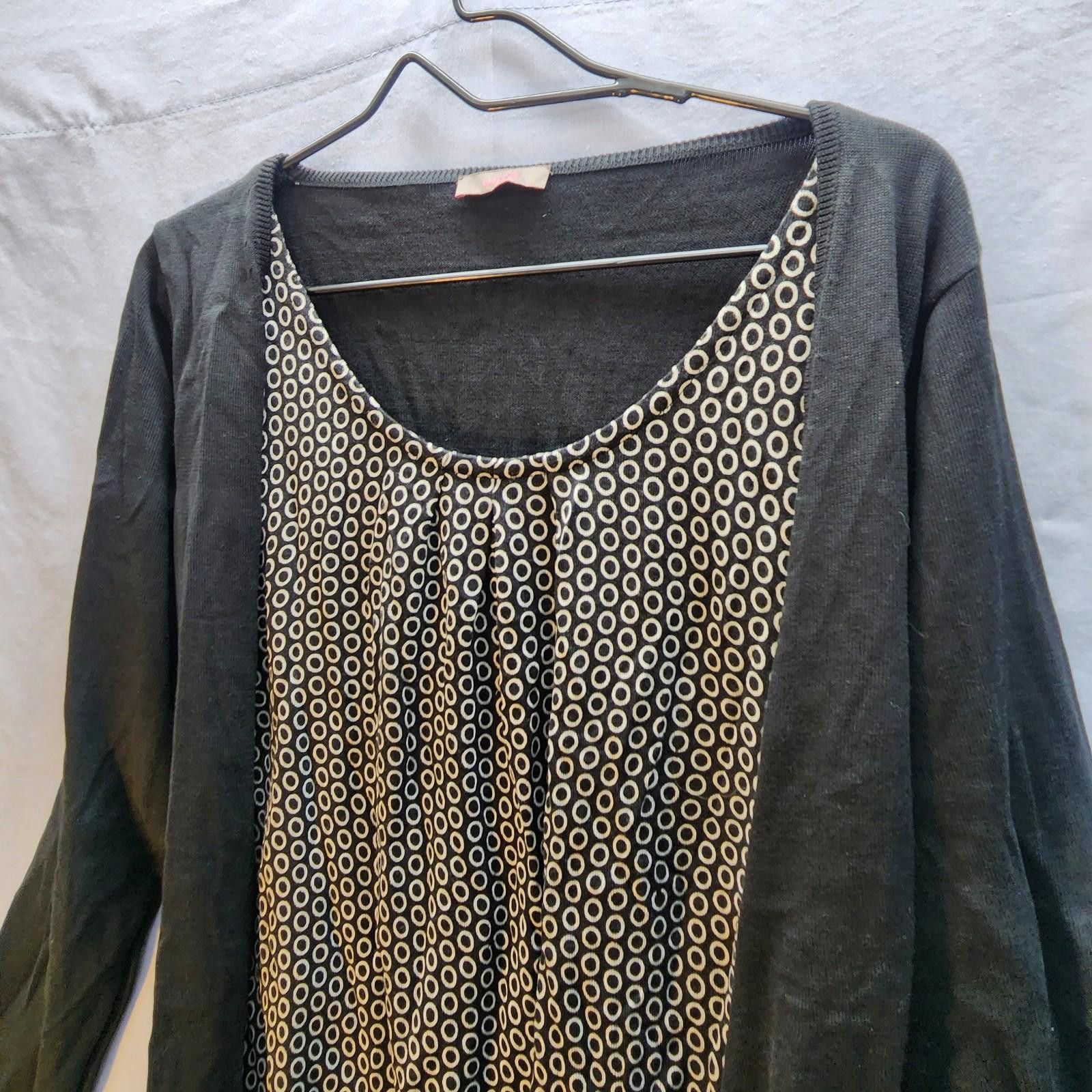 Designer Wrap London Silk Blend Long Sleeve Layered Top Size 12 Size XL / US 12-14 / IT 48-50 - 2 Thumbnail