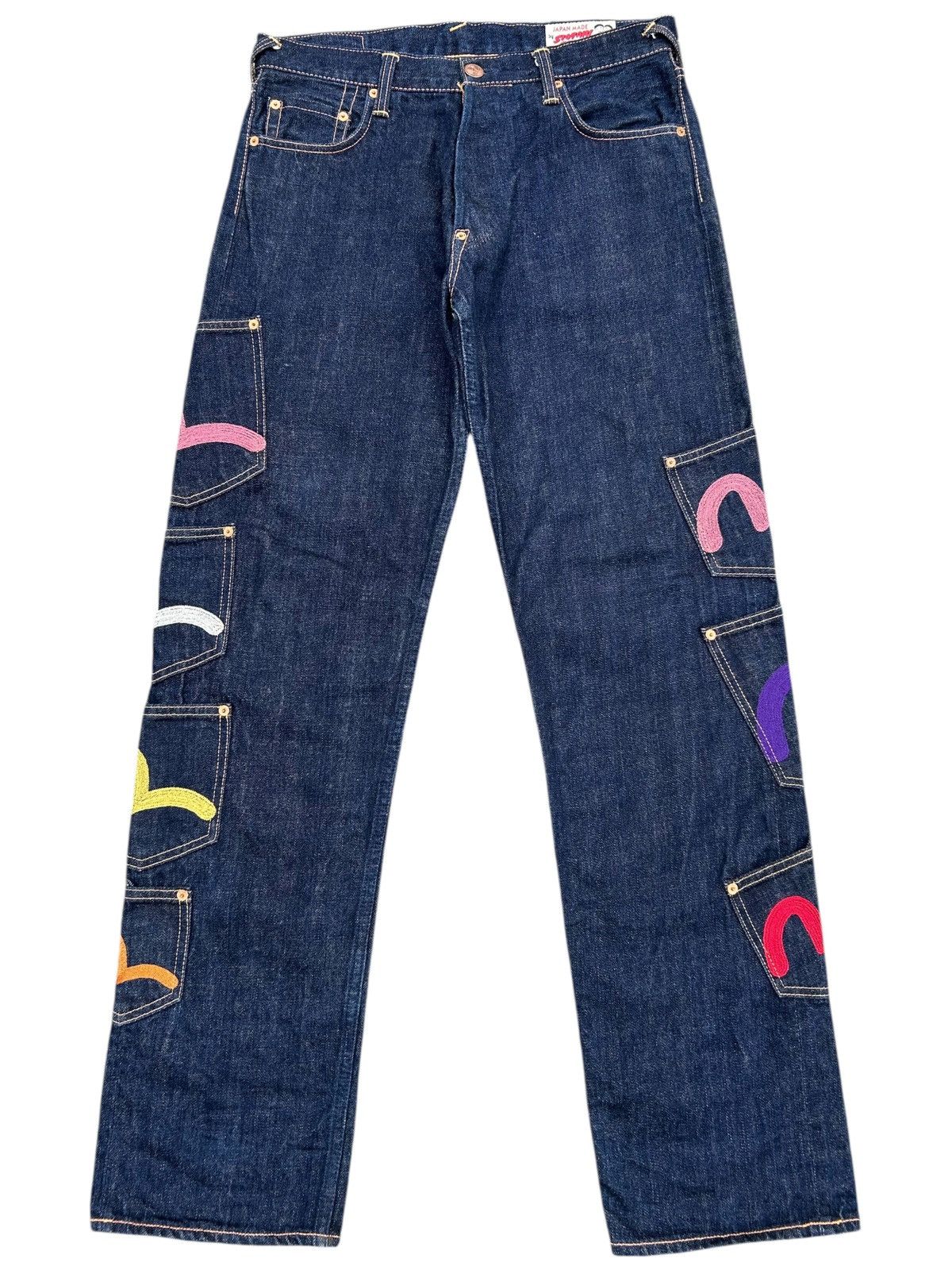 Evisu VINTAGE EVISU SELVEDGE MULTI POCKET DENIM JEAN MADE IN JAPAN Size US 32 / EU 48 - 2 Thumbnail