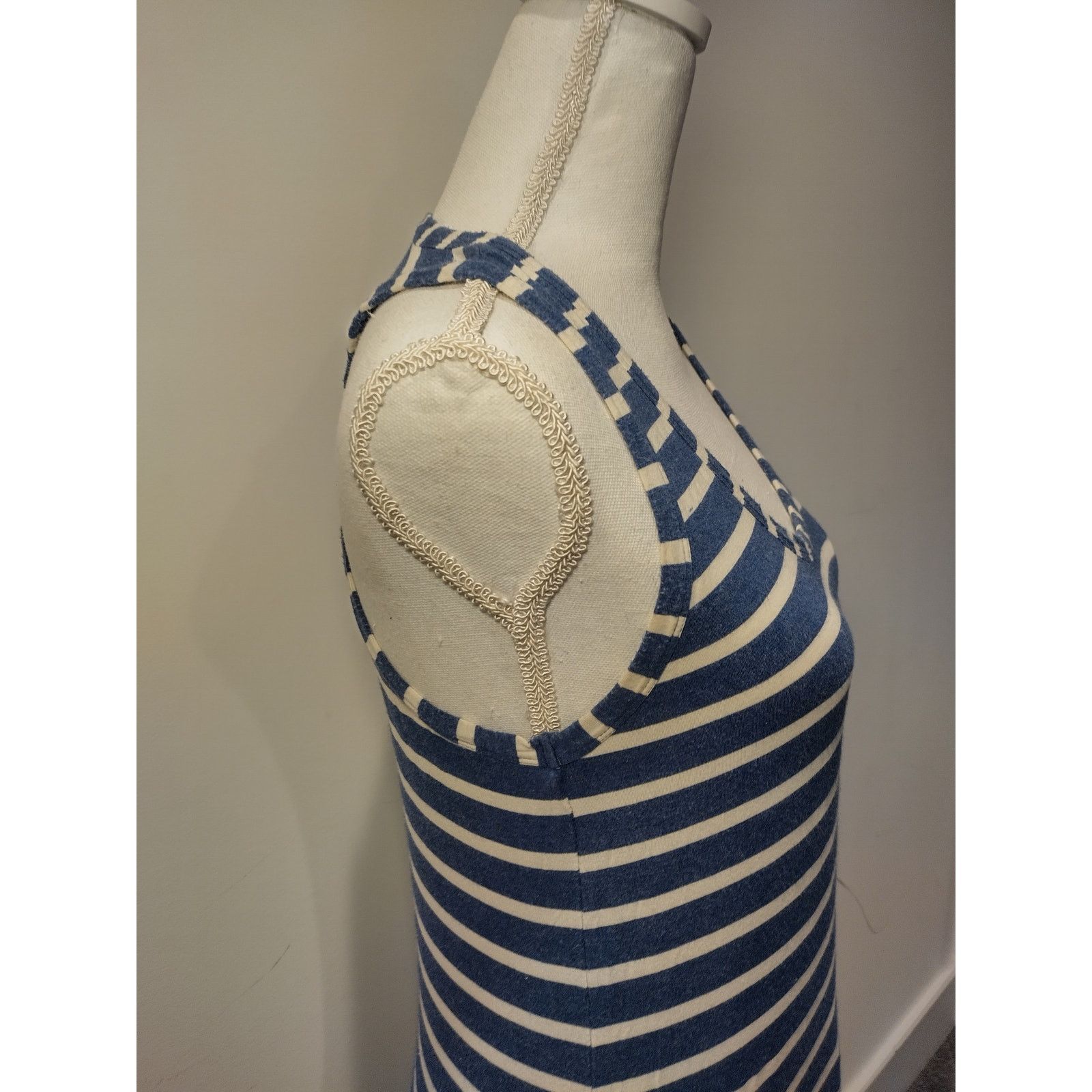 J.Crew J. Crew Women Maxi Dress Sleeveless Scoop Neck Blue White Size XS / US 0-2 / IT 36-38 - 8 Thumbnail