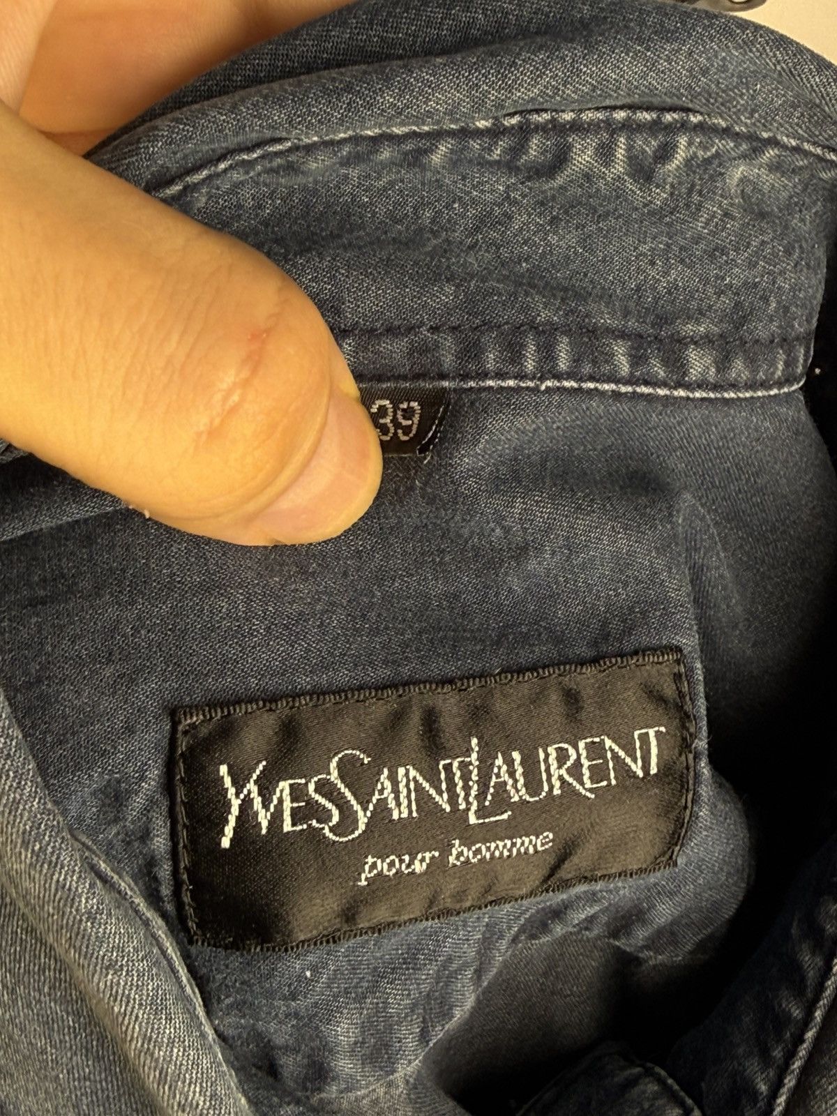Yves Saint Laurent 90s YSL Denim Shirt Jeans Dress Overshirt Button Up Collar Size US M / EU 48-50 / 2 - 5 Thumbnail
