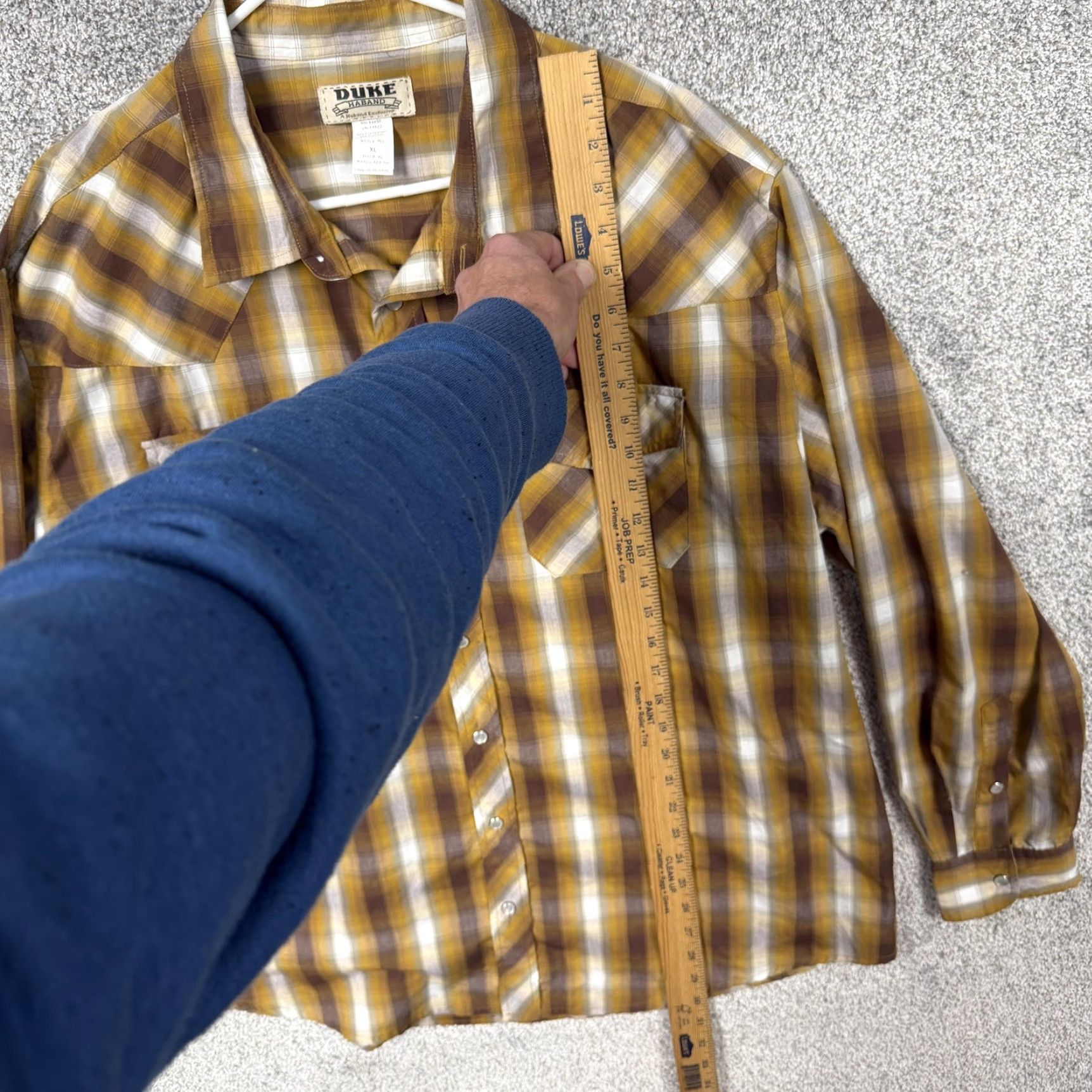 Haband Haband Western Shirt XL Brown Plaid Pearl Snap Cowboy Workwear Ranch Dadcore Shirt Mens XL Brown Plaid Workwear Western Snap Front Button-Up Casual Size US XL / EU 56 / 4 - 2 Thumbnail