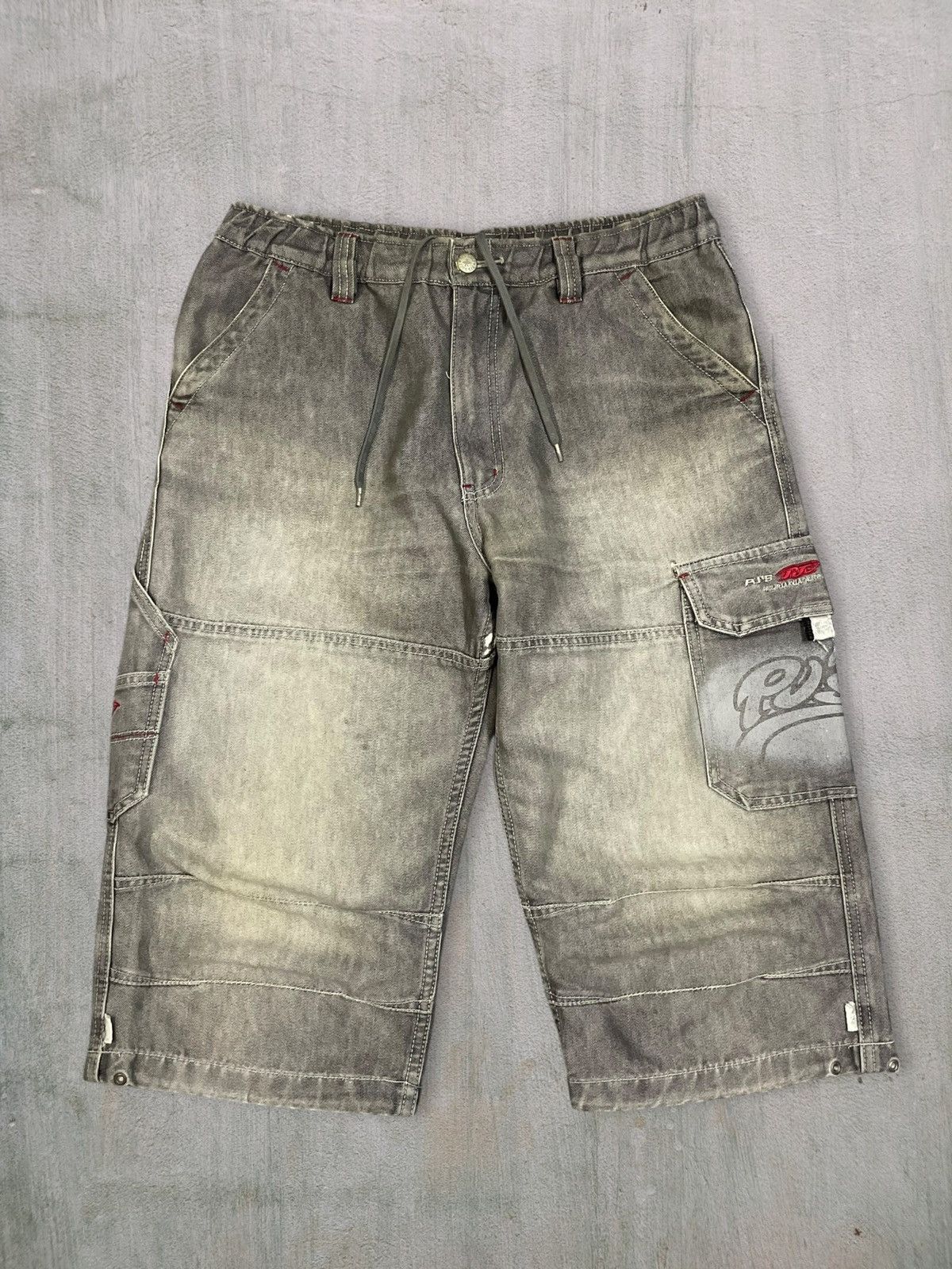 JNCO Vintage Y2K PJ’s Surf Carpenter Cargo Denim Baggy Jorts Size US 32 / EU 48 - 2 Thumbnail