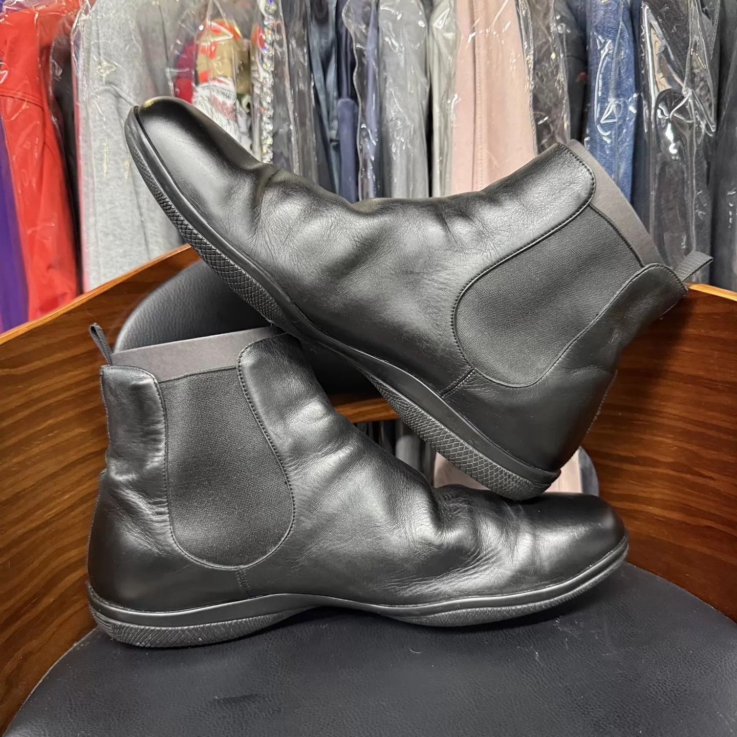 Prada Prada Black Chelsea Boots Size 10/44 Size US 11 / EU 44 - 7 Thumbnail