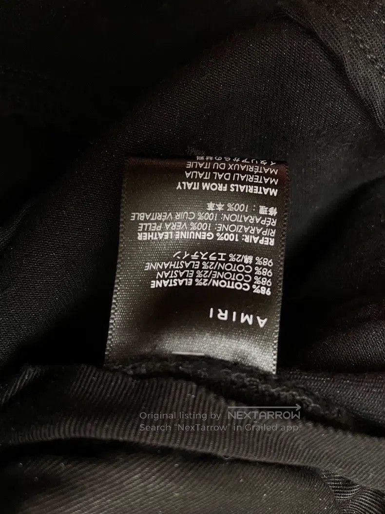 Amiri Amiri Black Ripped Patch Leather Denim Pants Size US 31 - 4 Thumbnail
