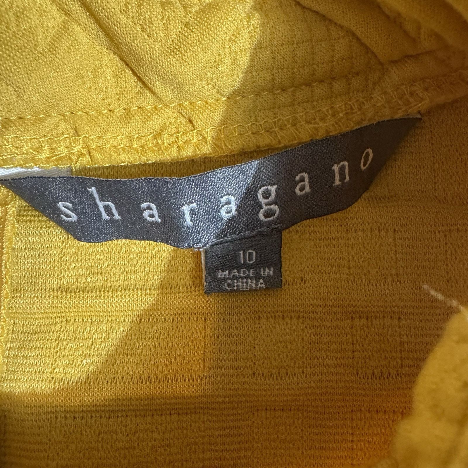 Other Sharagano Sheath Dress 10 Chic Mod Textured 60s Retro Golden Size L / US 10 / IT 46 - 4 Thumbnail