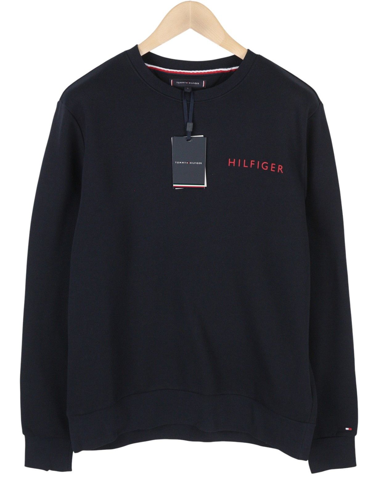 Tommy Hilfiger L Dark Blue Crew Logo Sweatshirt 87395 Size US L / EU 52-54 / 3 - 1 Thumbnail