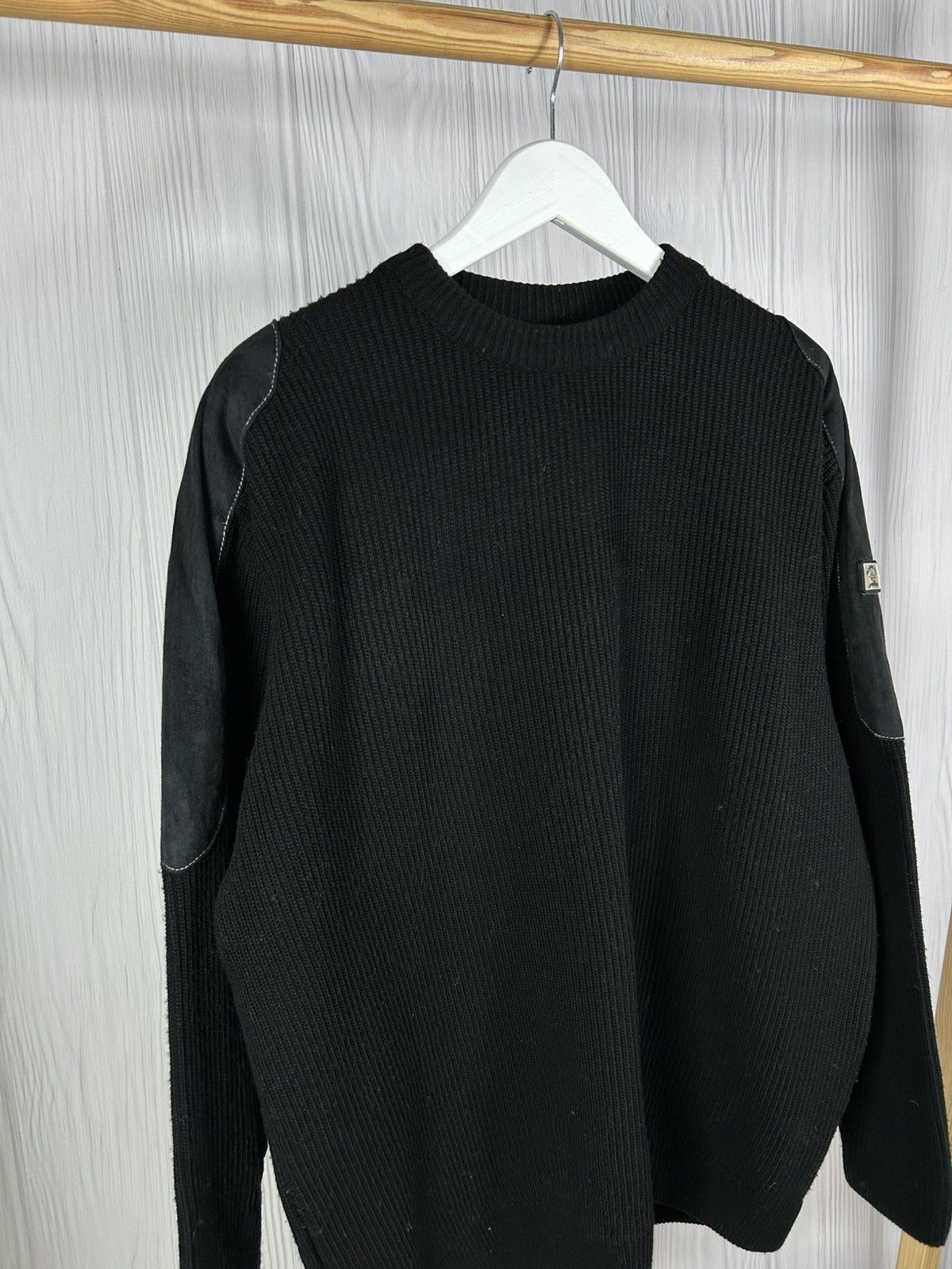 Paul & Shark Vintage Paul Shark Yachting Wool Leather Knitted Sweater XL Size US XL / EU 56 / 4 - 2 Thumbnail