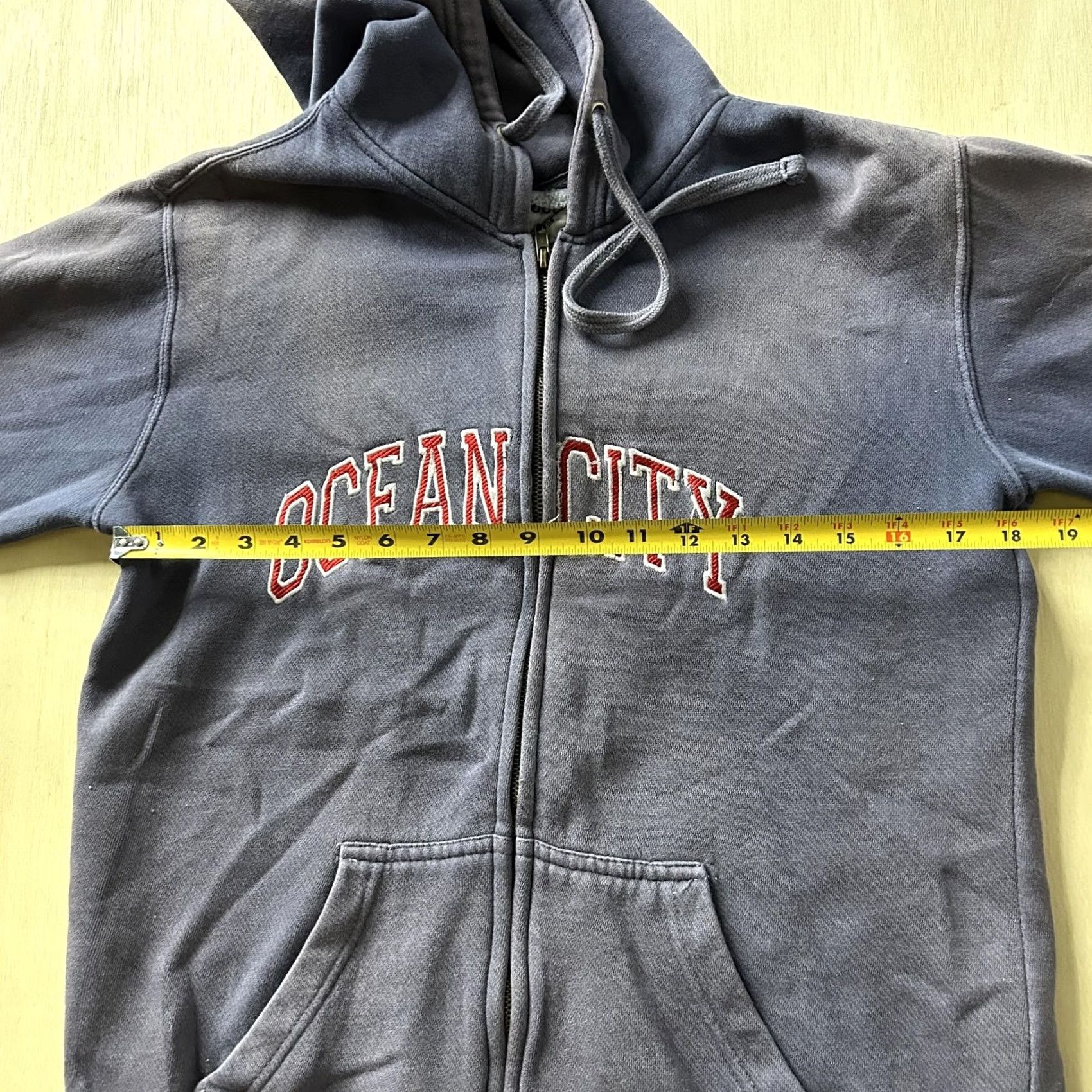 Vintage Too Cool Hoodie Mens Small Blue Fleece Full Zip Ocean City Beach Sweatshirt Size US S / EU 44-46 / 1 - 6 Thumbnail