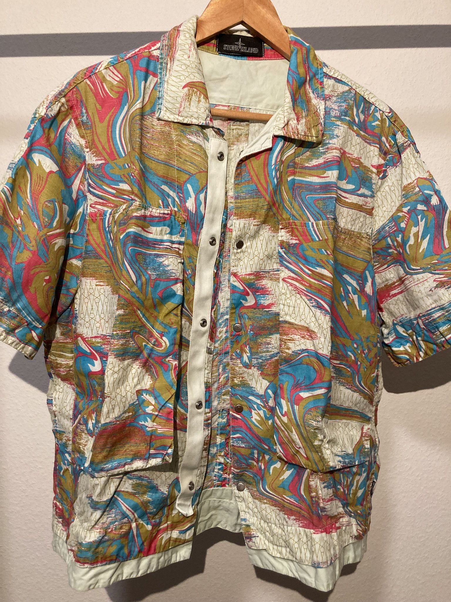 Stone Island Shadow Project SISP Linen Guayabera Resort Shirt Size US S / EU 44-46 / 1 - 2 Thumbnail
