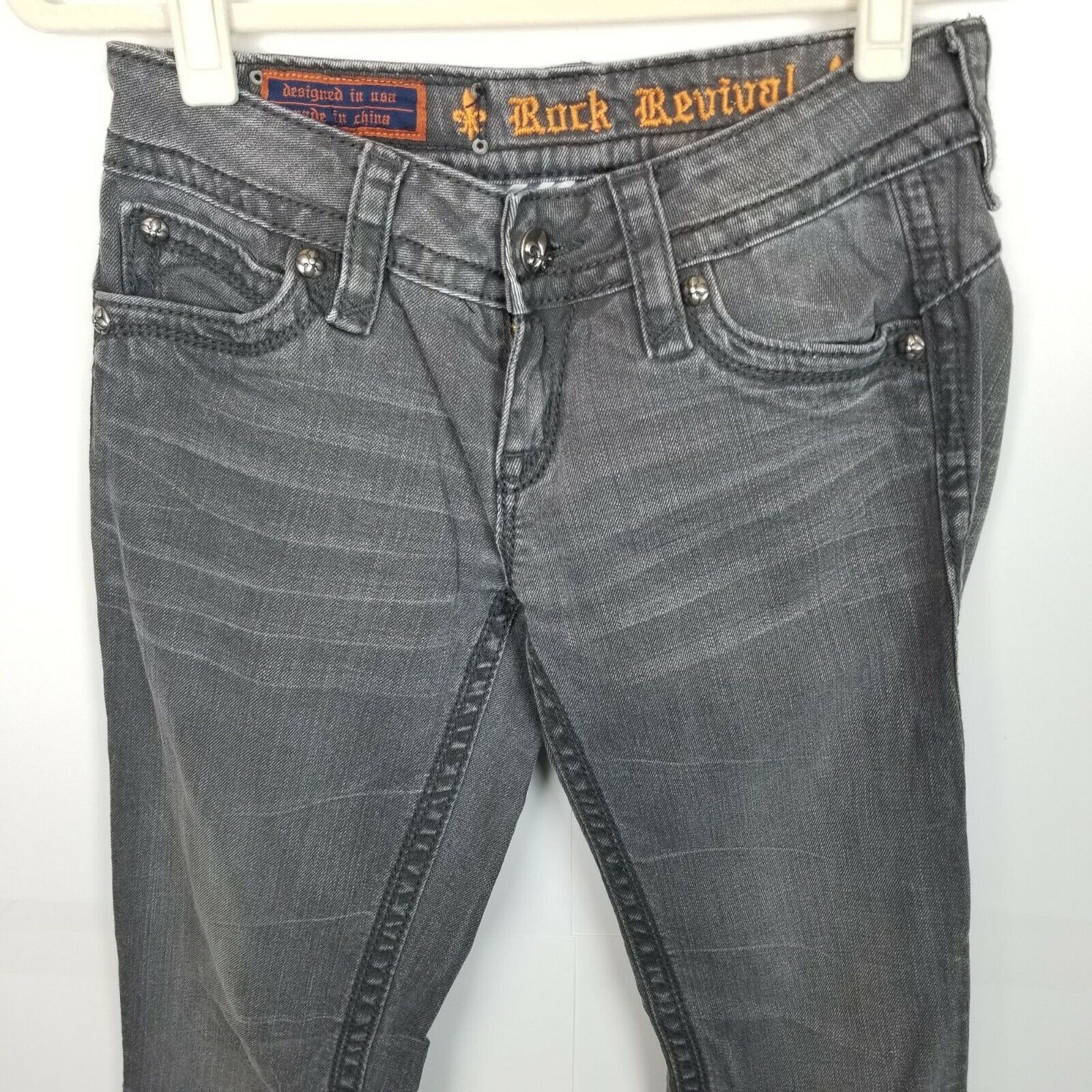 Rock Revival Rock Revival Womens Raquel Jeans Sz 27 Faded Black Straight Size 27" / US 4 / IT 40 - 2 Thumbnail